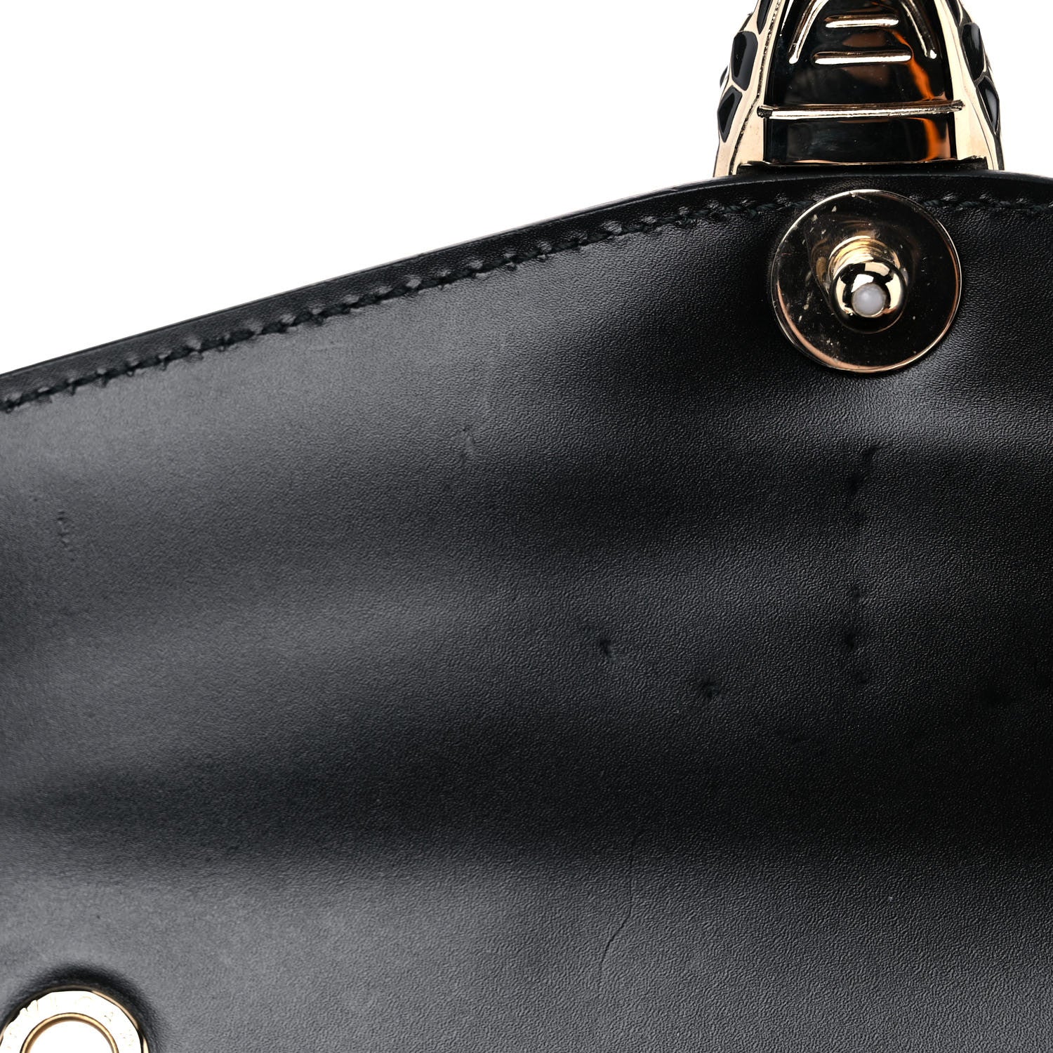 Bulgari Calfskin Million Chain Motif Serpenti Forever Shoulder Bag Black 10 of 12