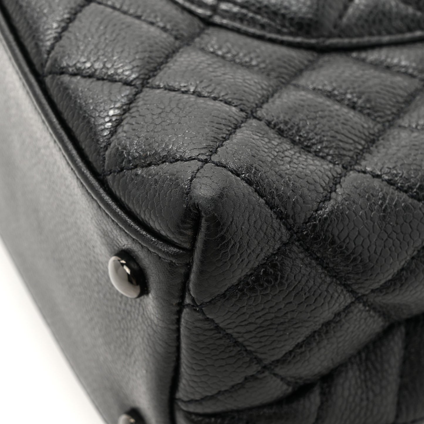 Caviar Quilted Small Coco Handle Flap So Black