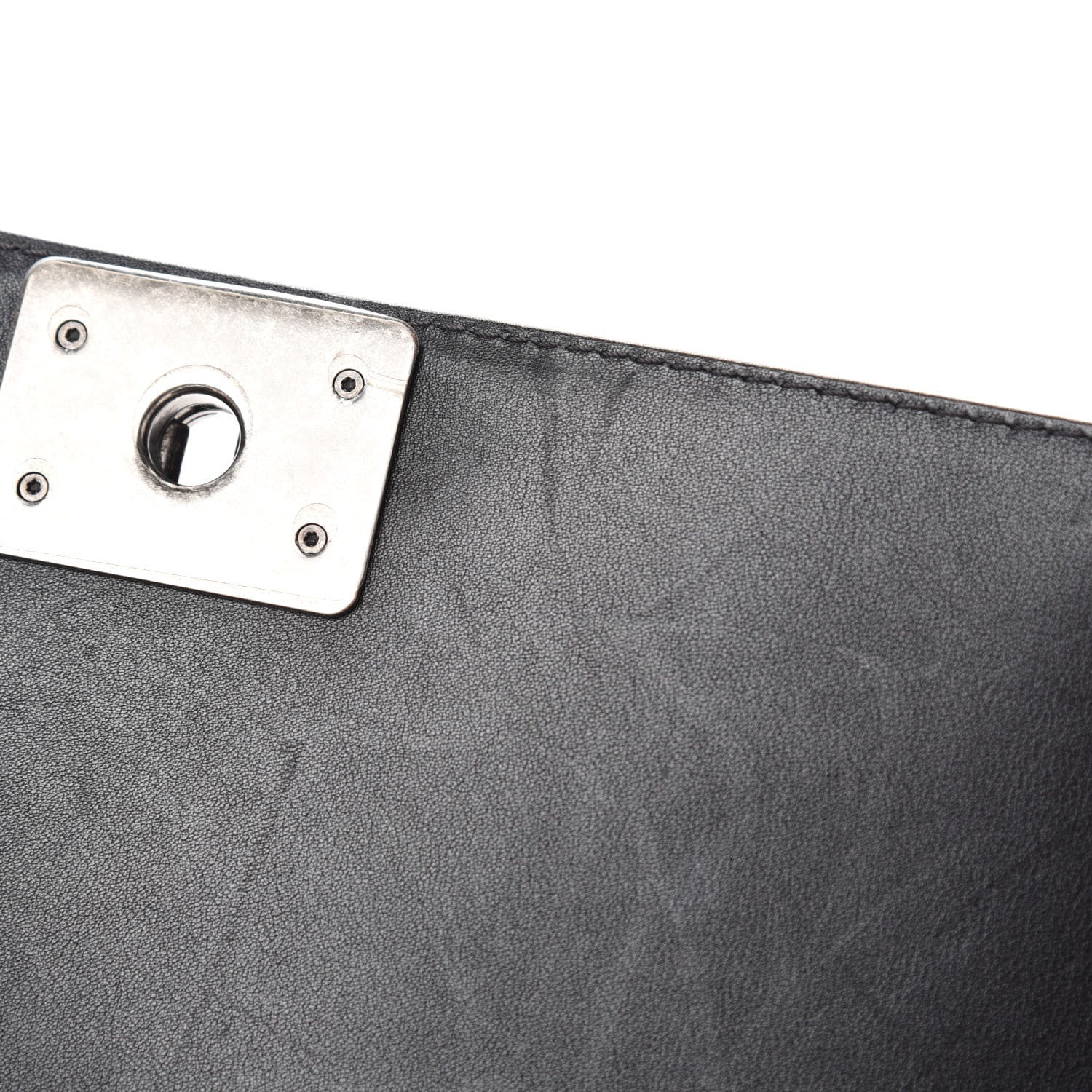 Chanel Calfskin Chevron Quilted Medium Braided Boy Flap Black 9 of 14