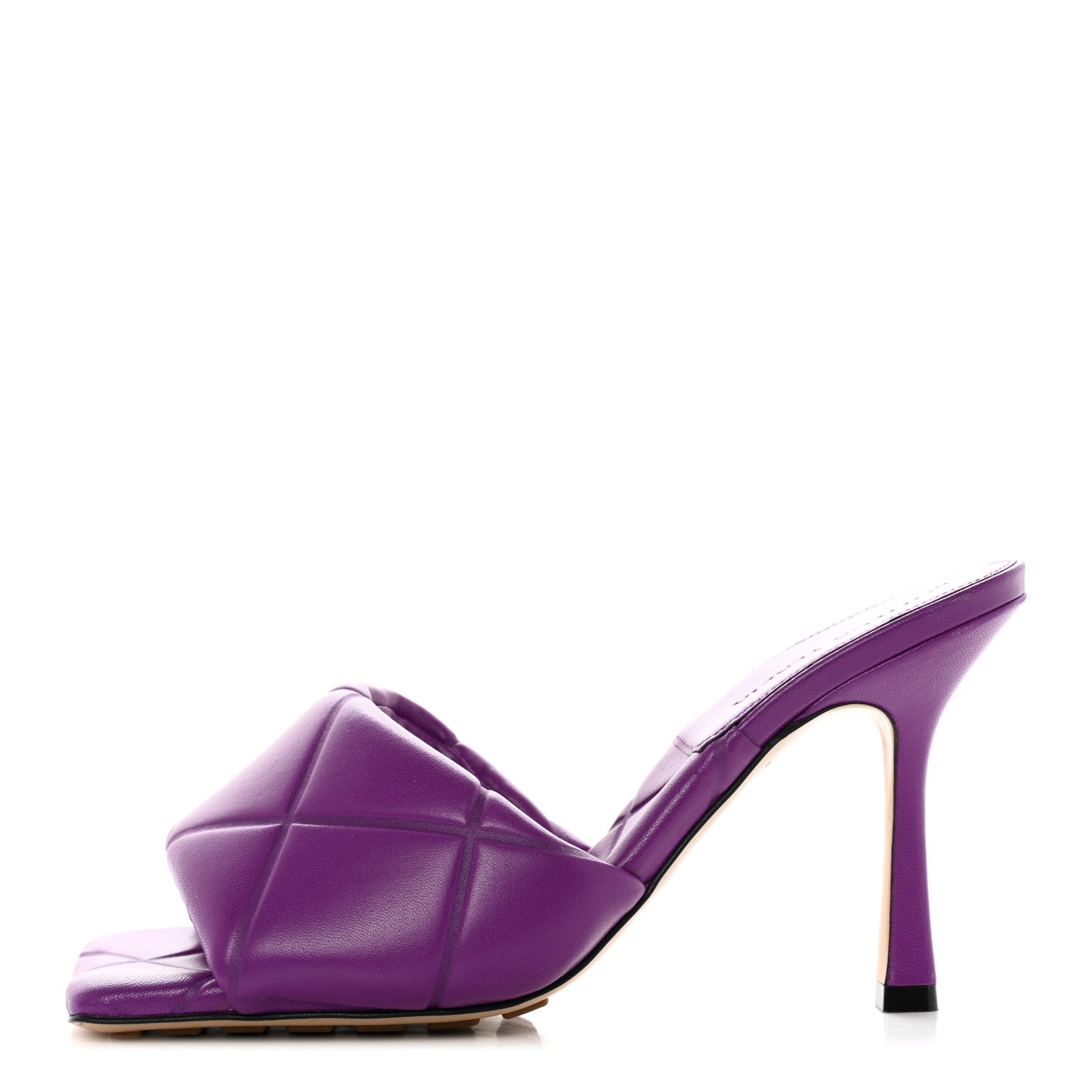 Bottega Veneta Nappa Quilted Rubber Lido Mule Sandals 37 Gumdrop 1 of 8