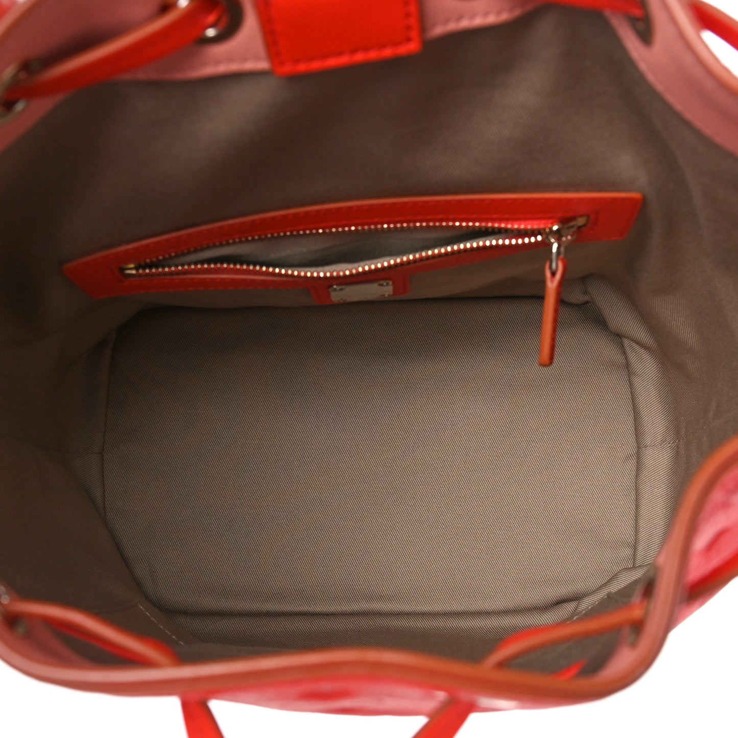 Calfskin Ottomar Monogram Essential Bucket Hot Coral