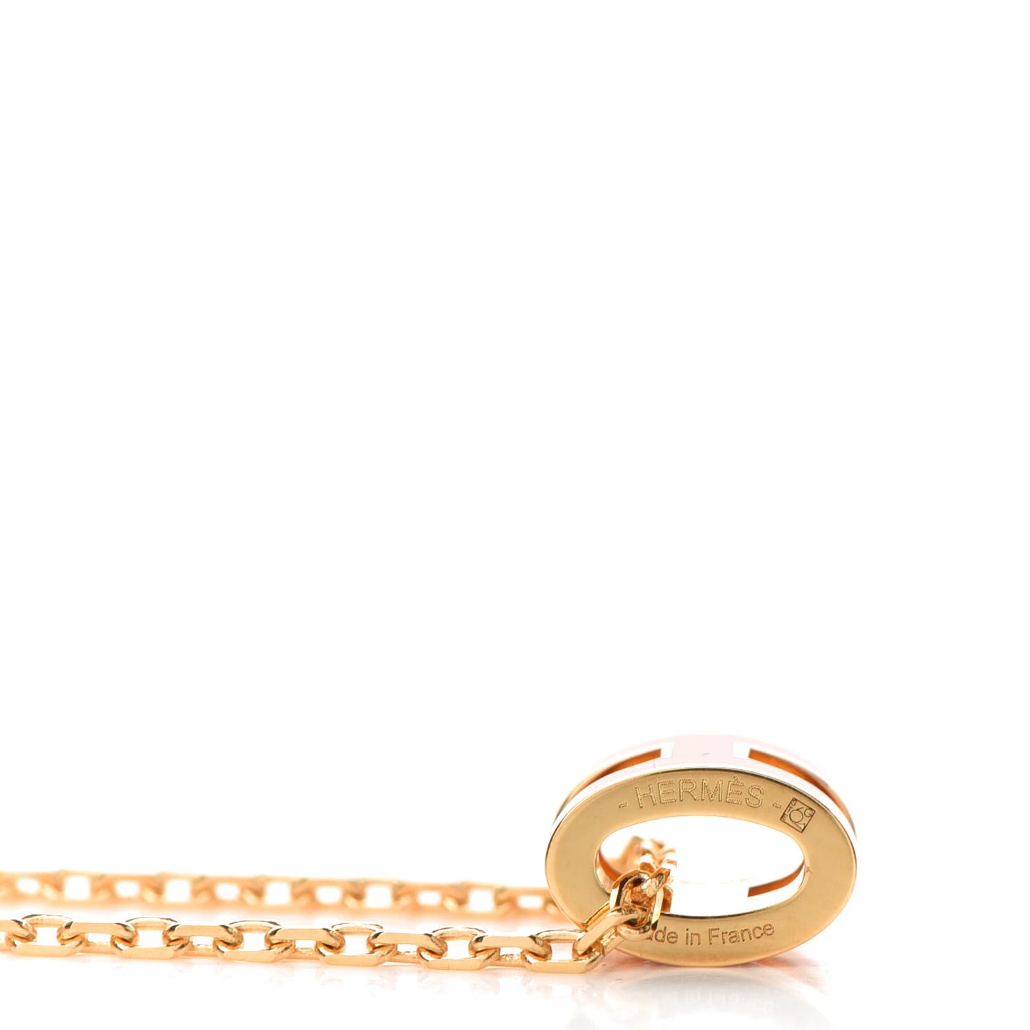 Lacquered Gold Mini Pop H Pendant Necklace Orange