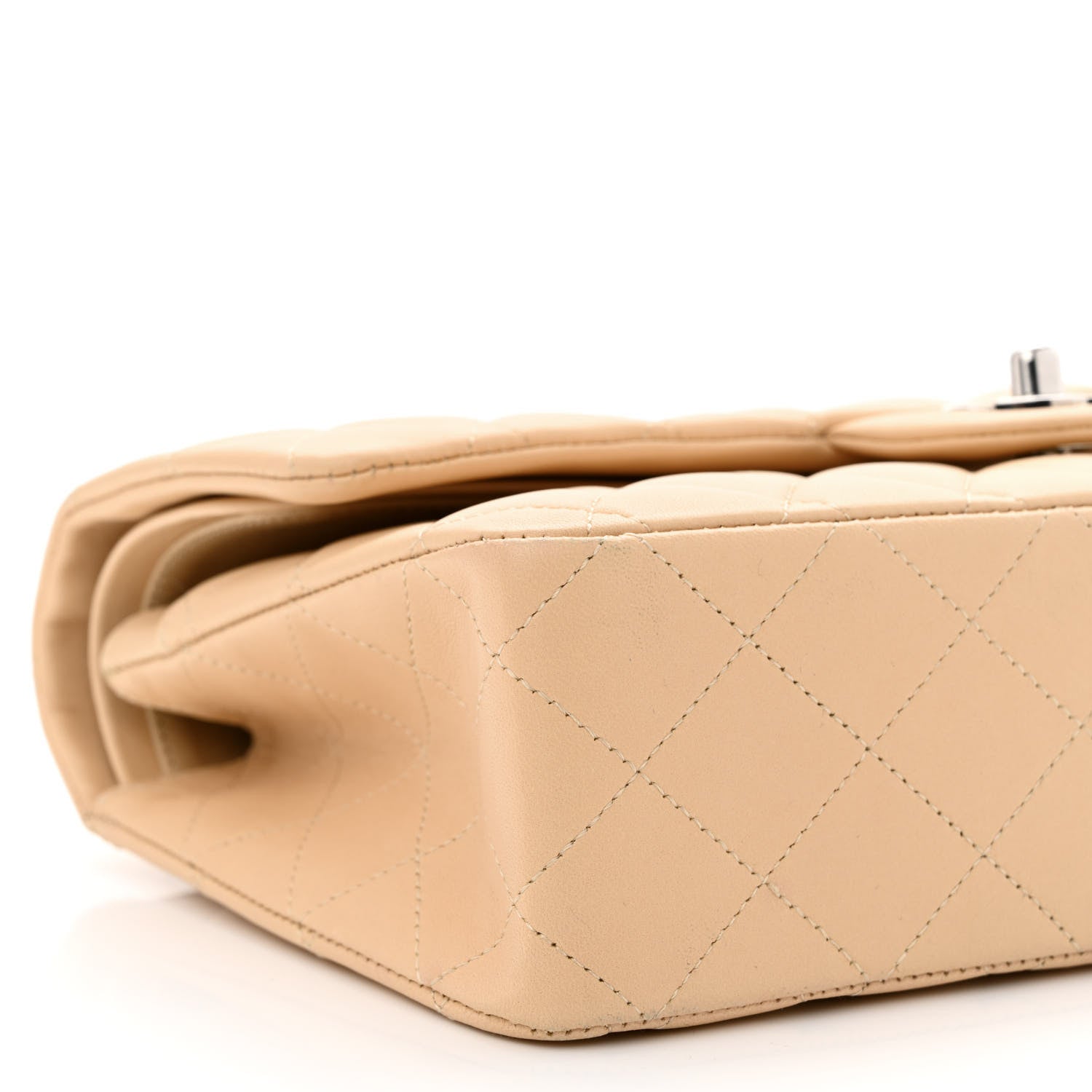 Chanel Lambskin Quilted Medium Double Flap Beige 9 of 14