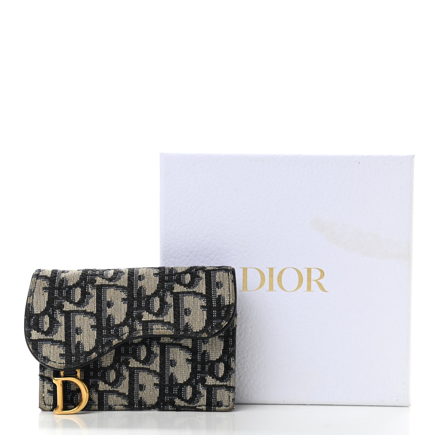 Oblique Saddle Card Holder Blue