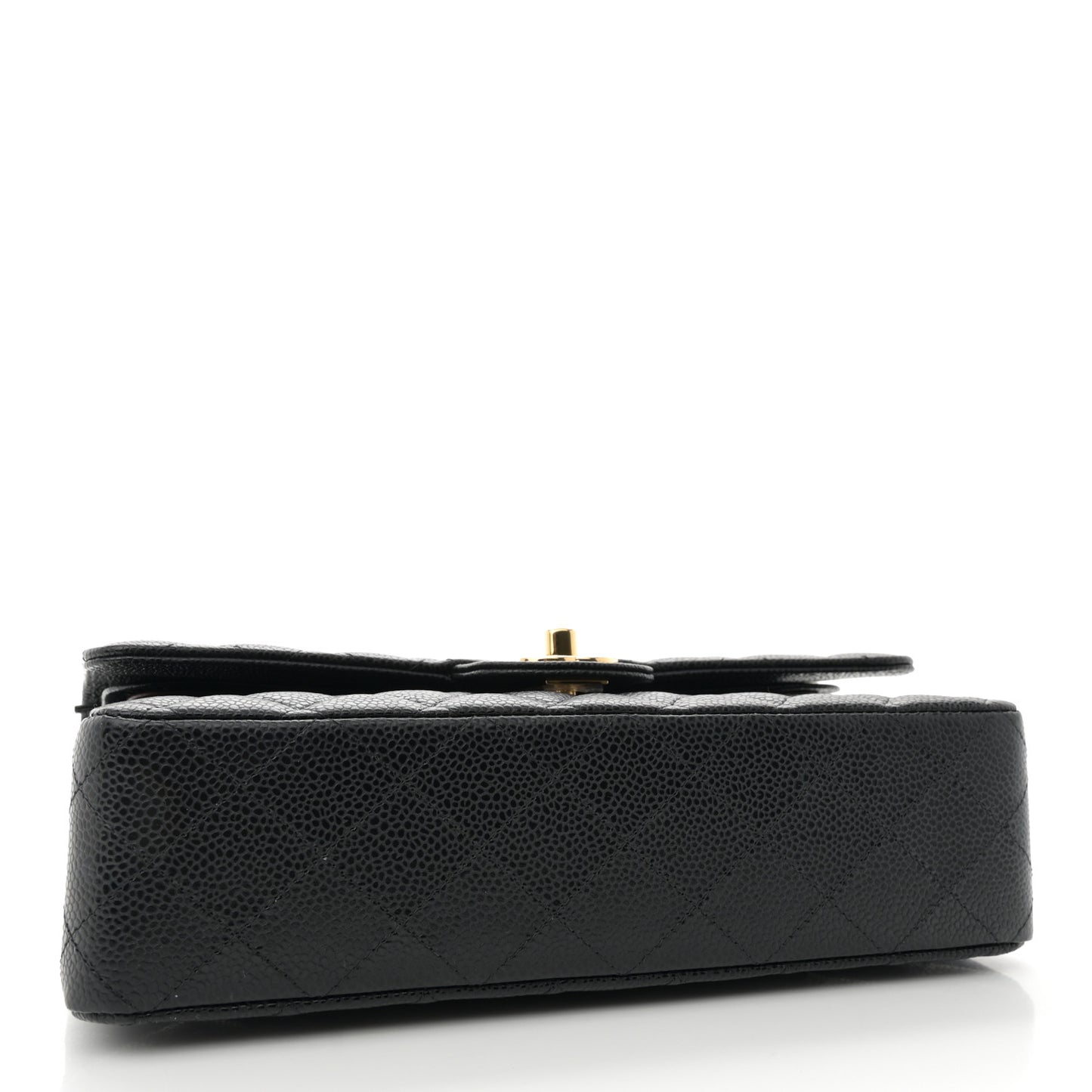 Caviar Quilted Medium Double Flap Black