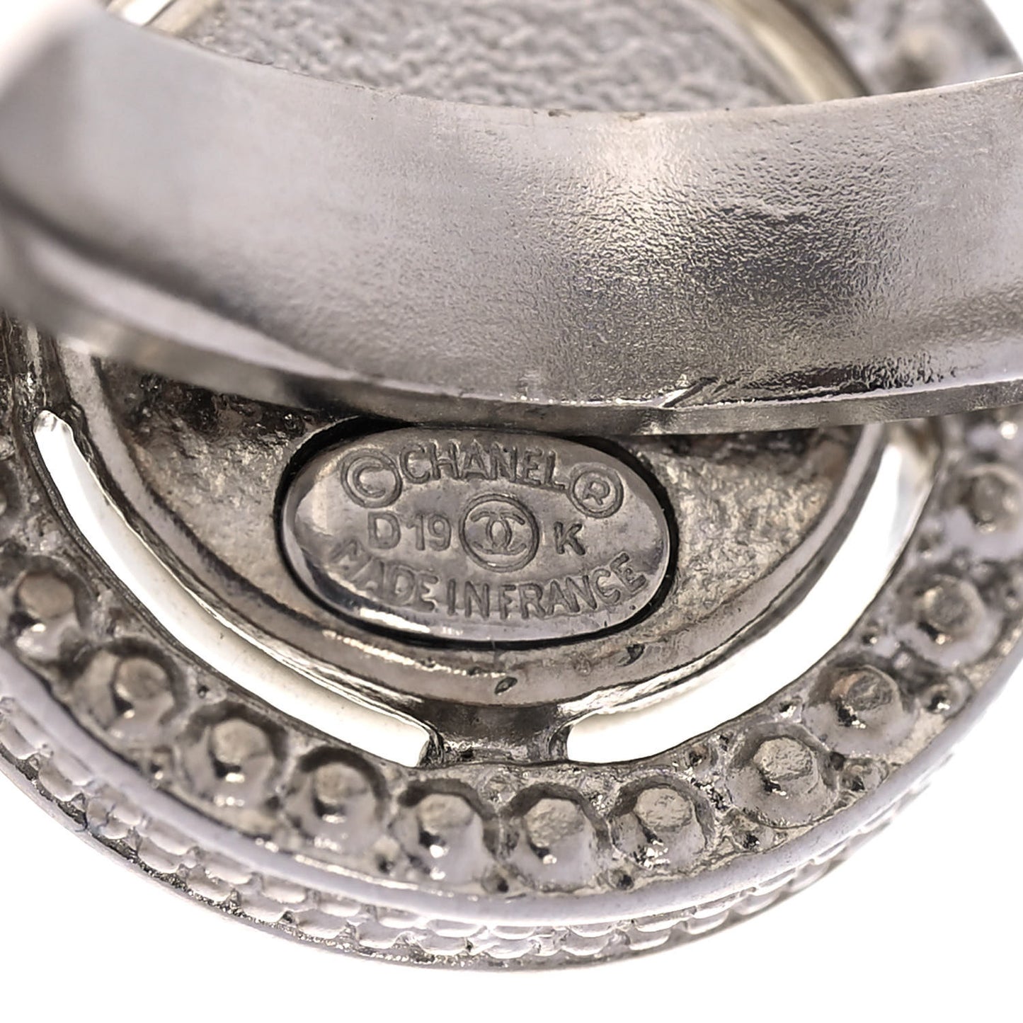 Pearl Crystal CC Ring 5.5 Silver