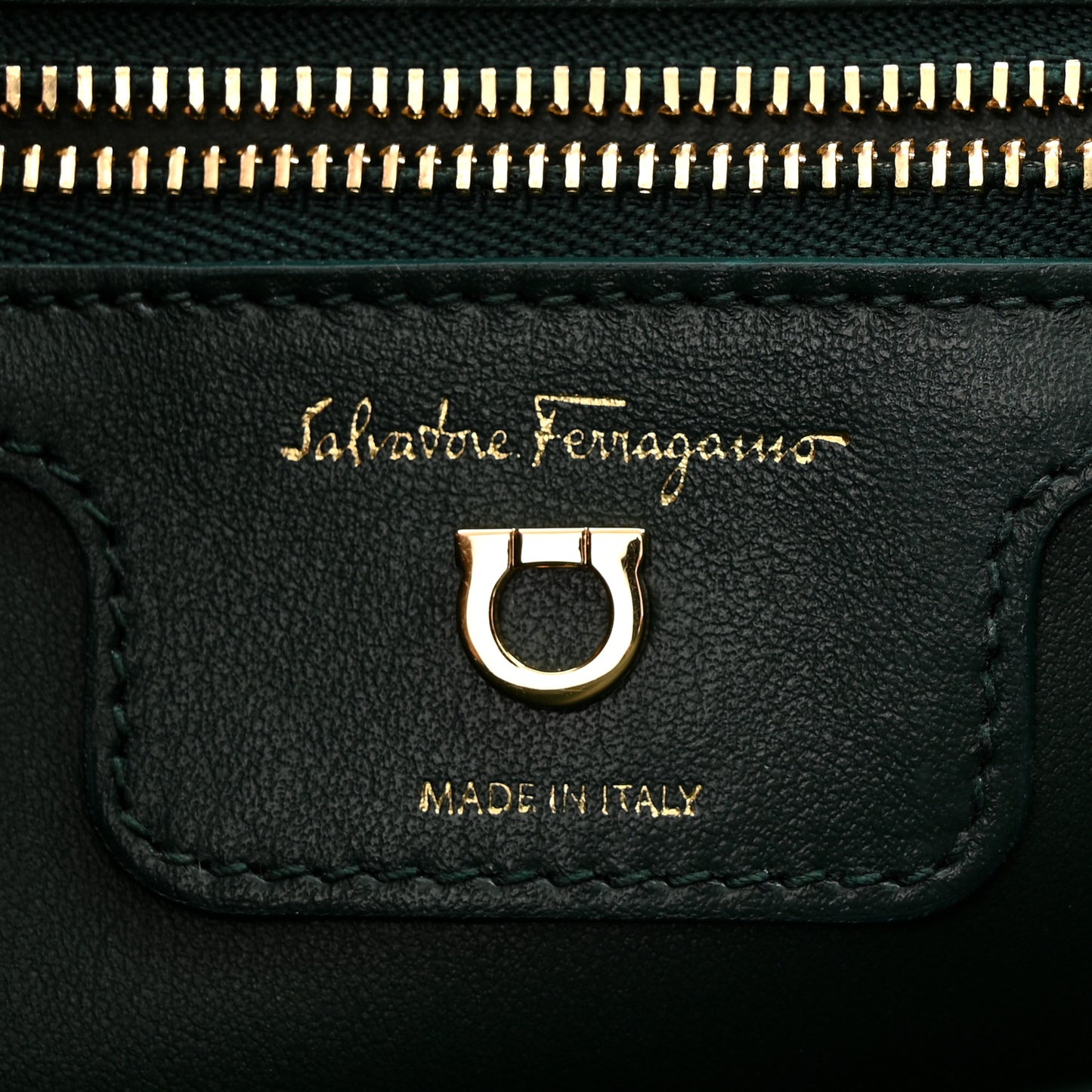 Calfskin Thalia Flap Top Handle Satchel Dark Green