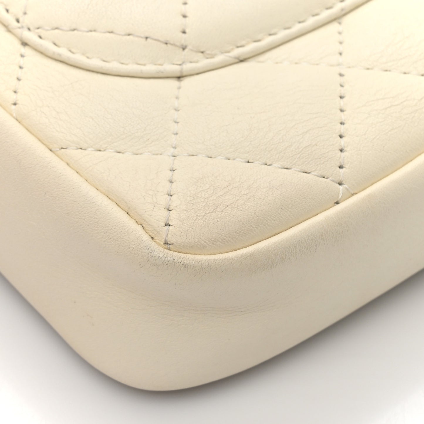 Calfskin Quilted Cambon Small Messenger White Black