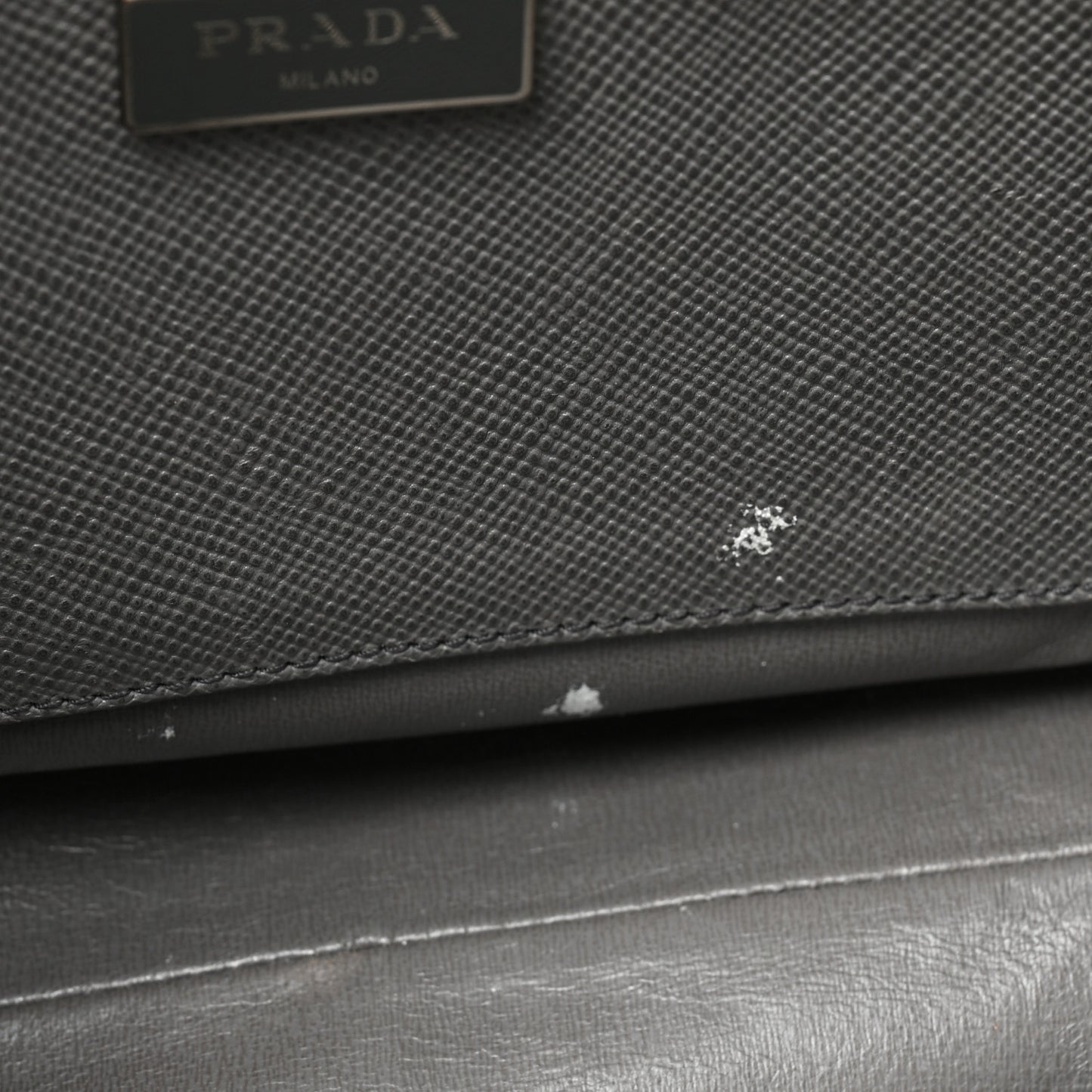 Saffiano Cuir Double Zip Frame Tote Marmo
