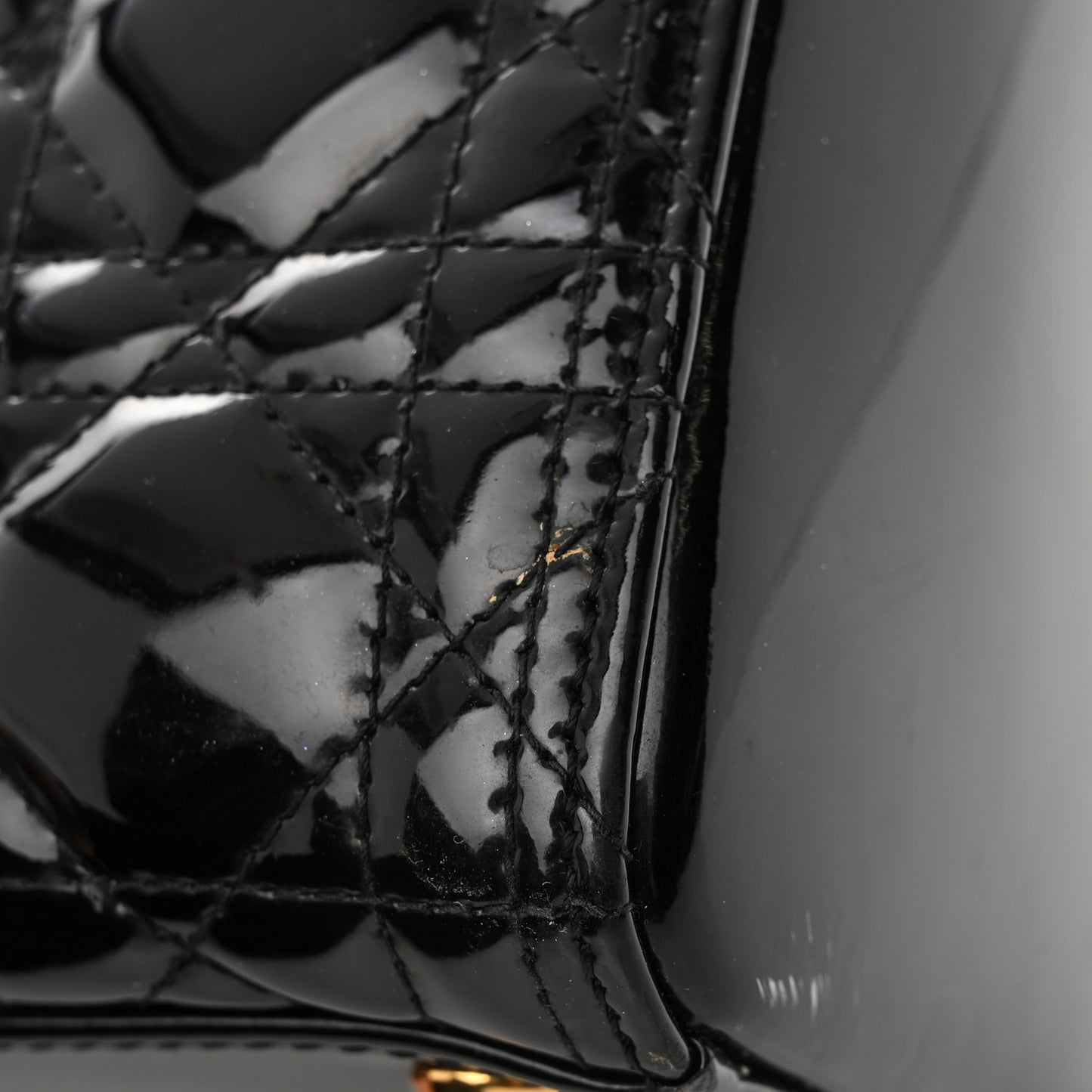 Patent Cannage Large Lady Dior Black