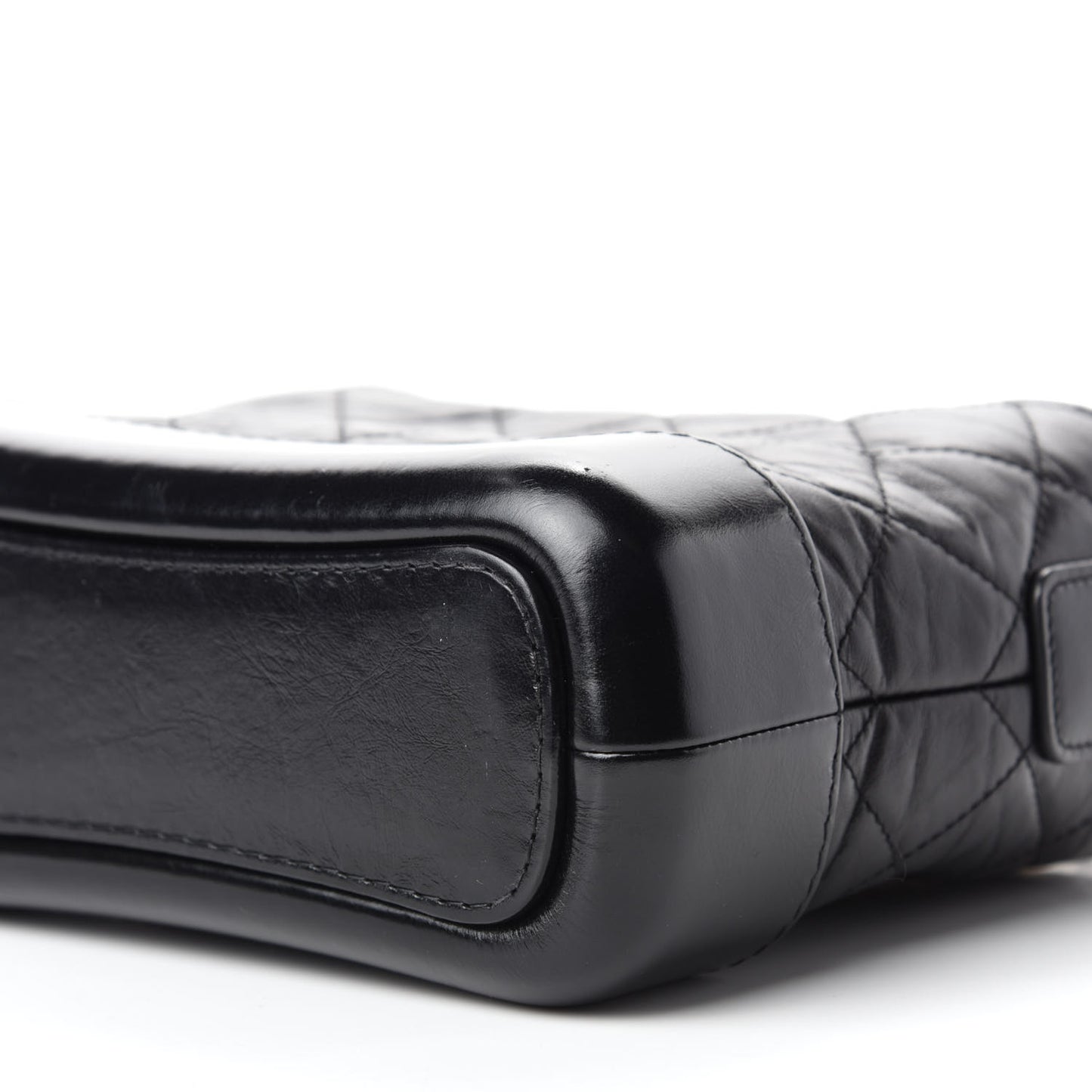 Aged Calfskin Quilted Small Gabrielle Hobo Black