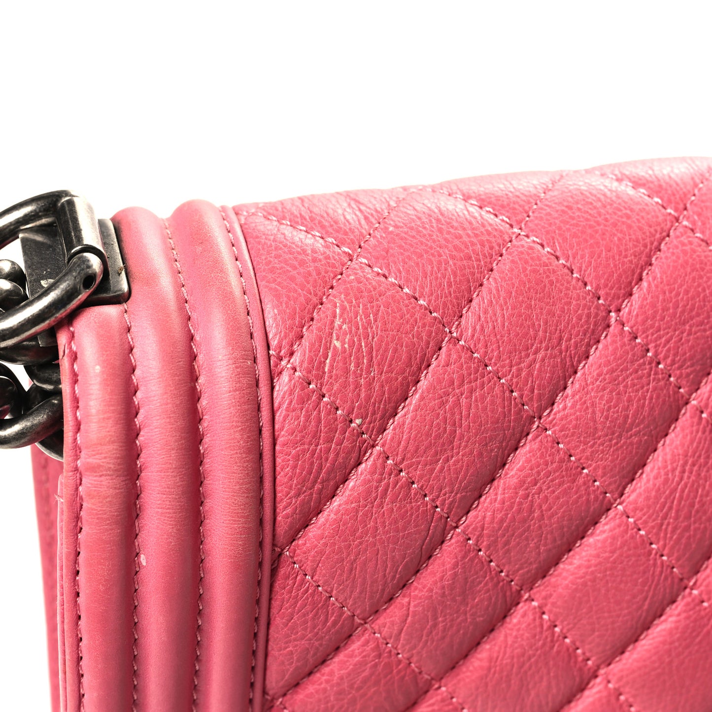 Calfskin Quilted Large Boy Flap Pink