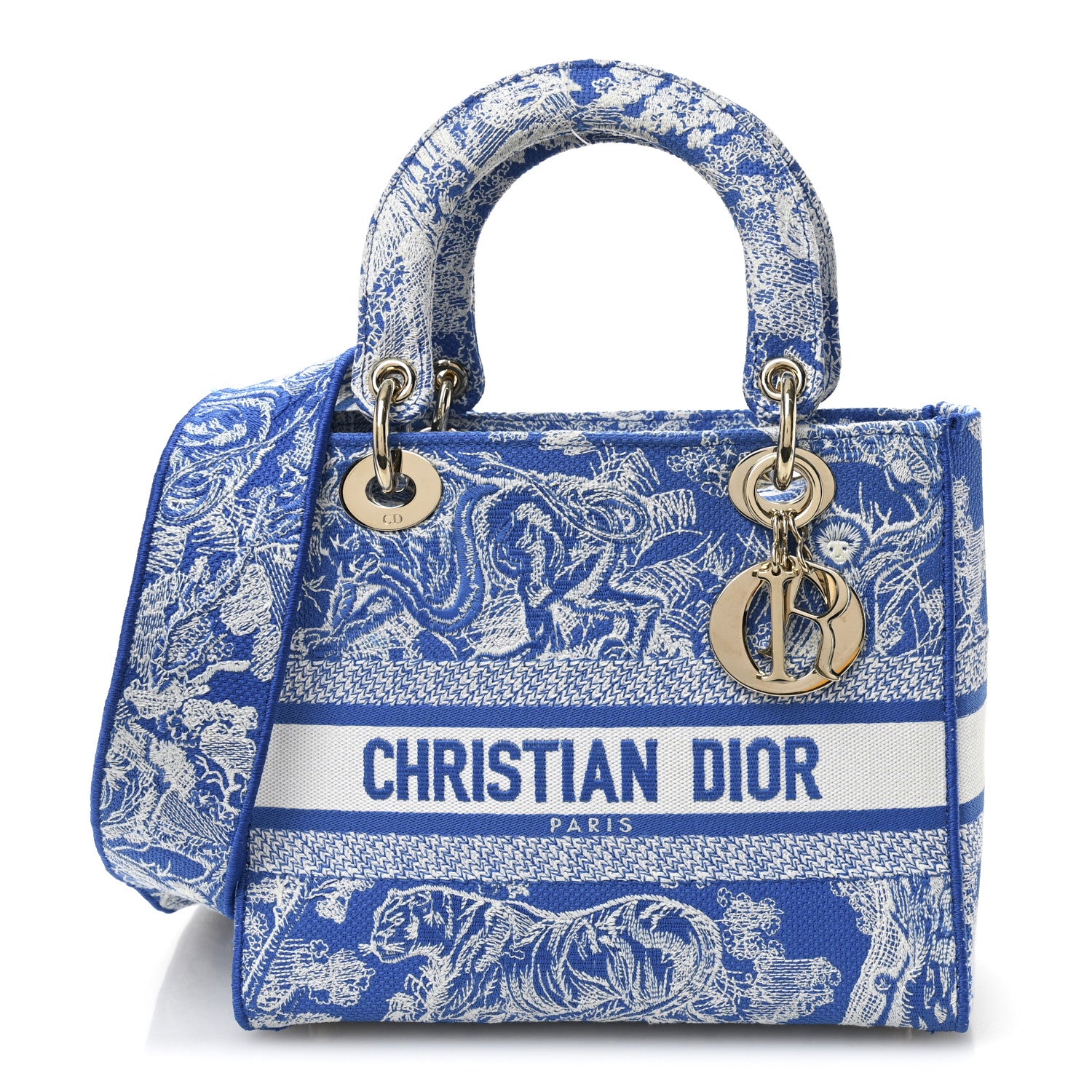 Christian Dior Canvas Toile De Jouy Reverse Embroidered Medium
