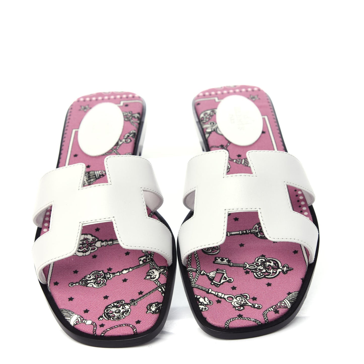 Box Calfskin Bois De Rose Oran Sandals 37.5 White