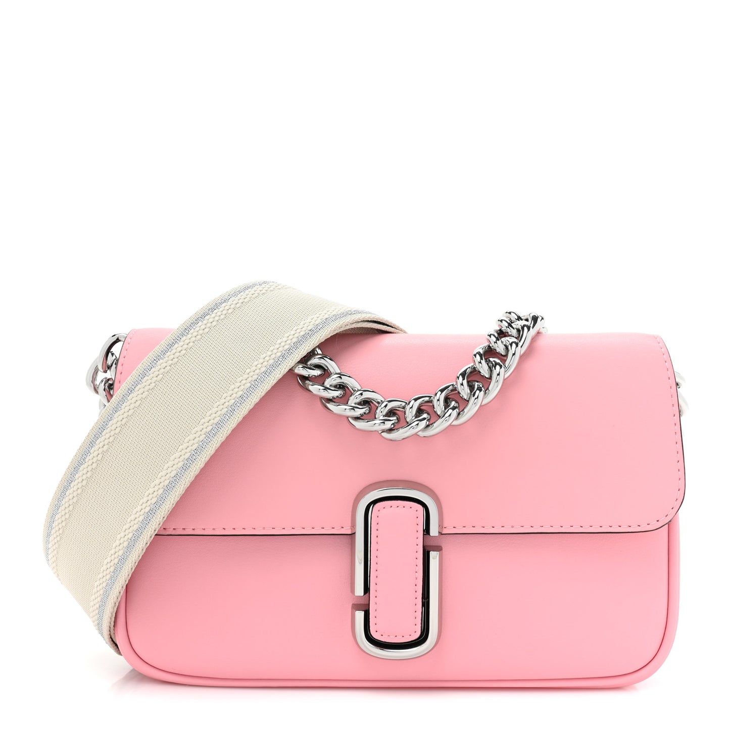MARC JACOBS Calfskin The J Marc Shoulder Bag Pink
