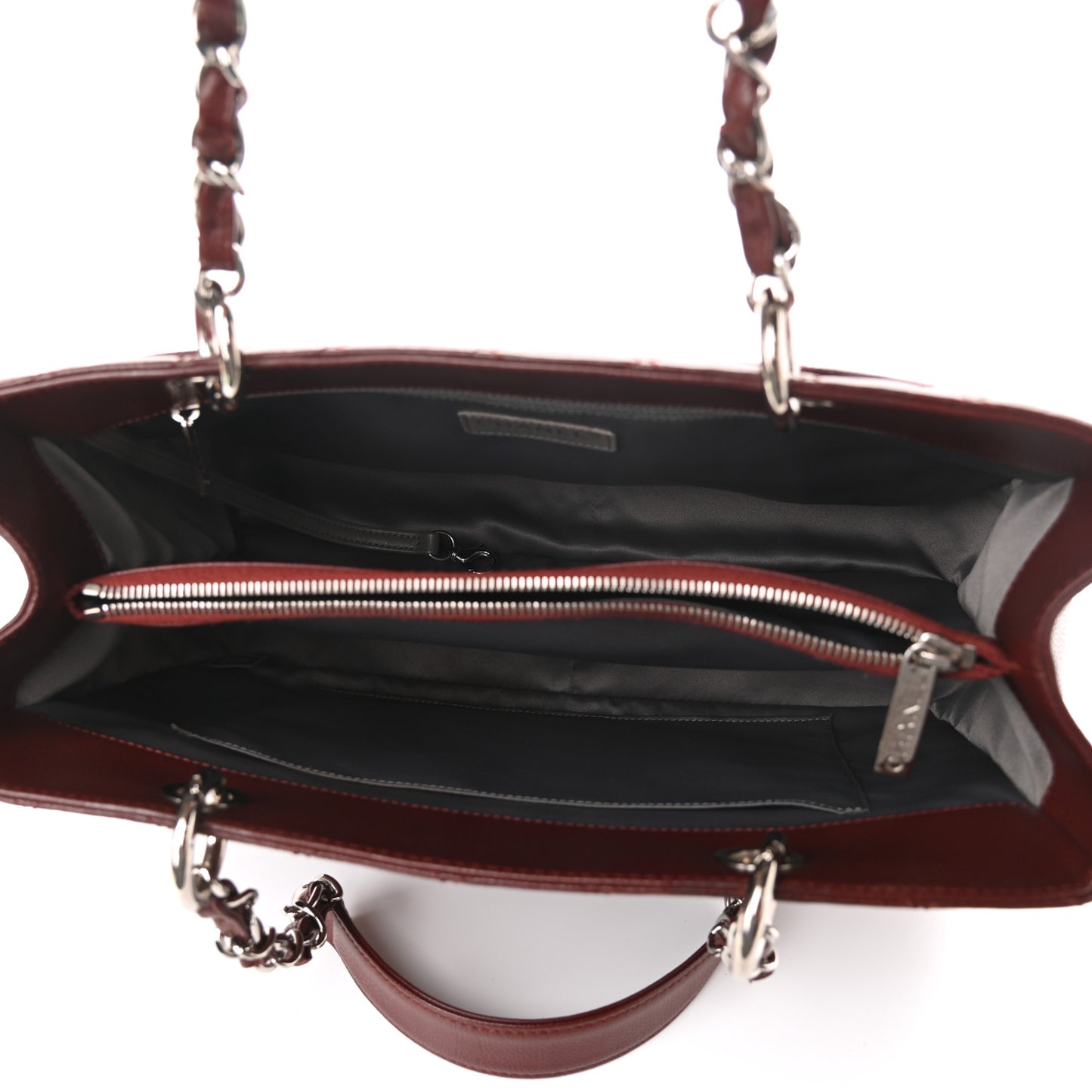 Caviar Quilted Grand Shopping Tote GST Dark Burgundy