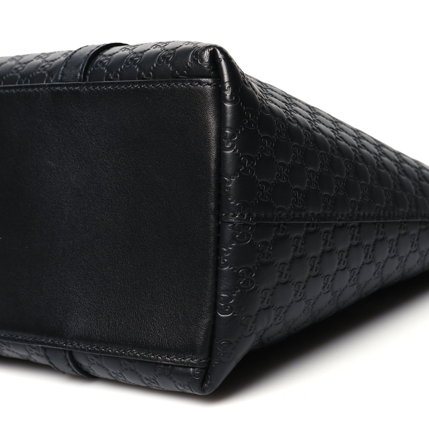 Soft Microguccissima Small Zippered Satchel Black