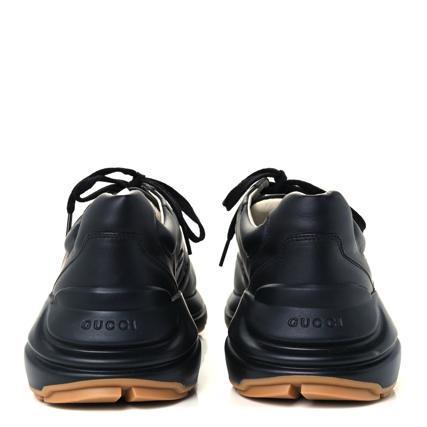 Calfskin Iridescent Logo Mens Rhyton Sneakers 7.5 Black