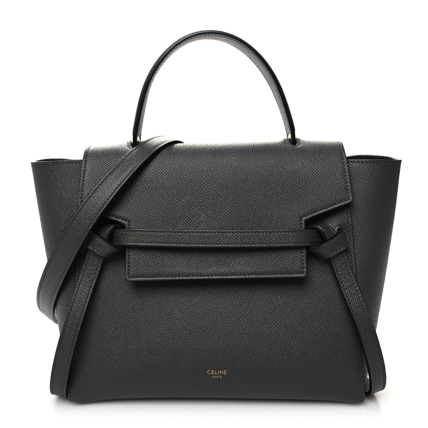 Grained Calfskin Micro Belt Bag Grey