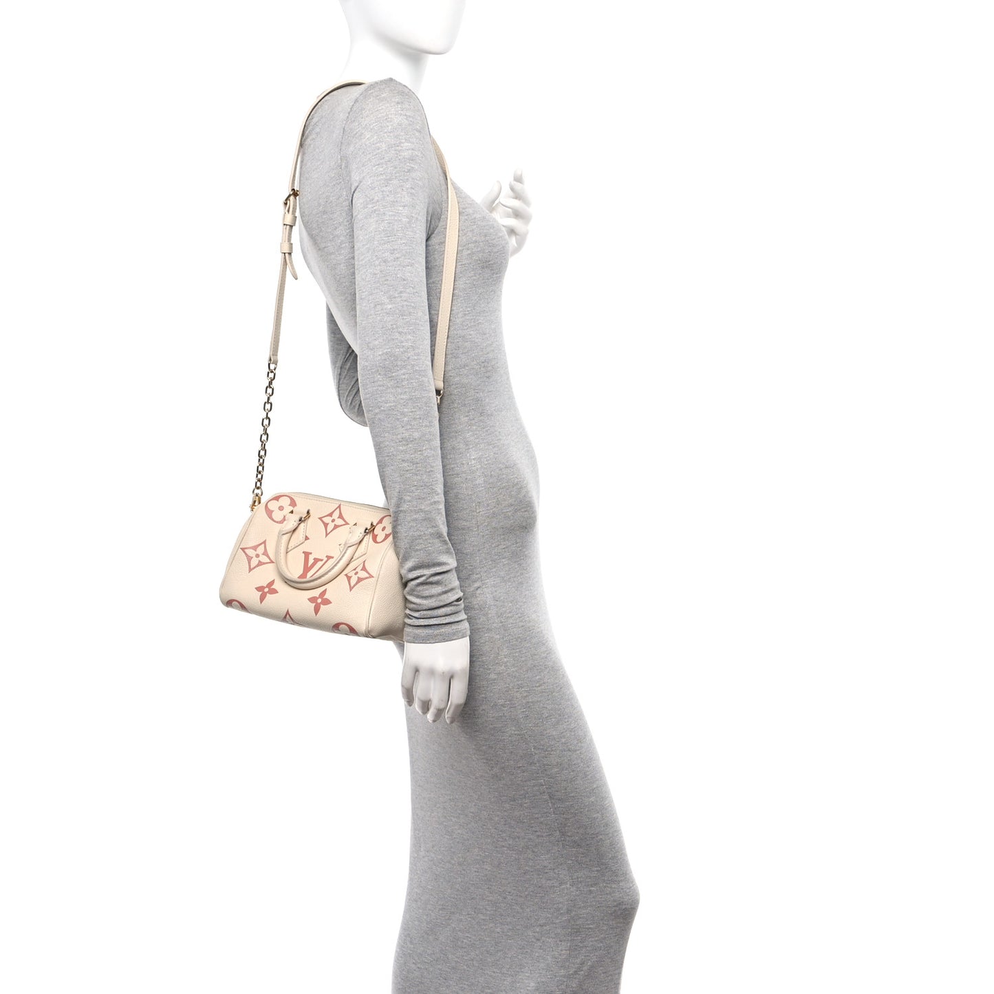 Empreinte Monogram Giant Speedy Bandouliere 20 Creme Rose Trianon