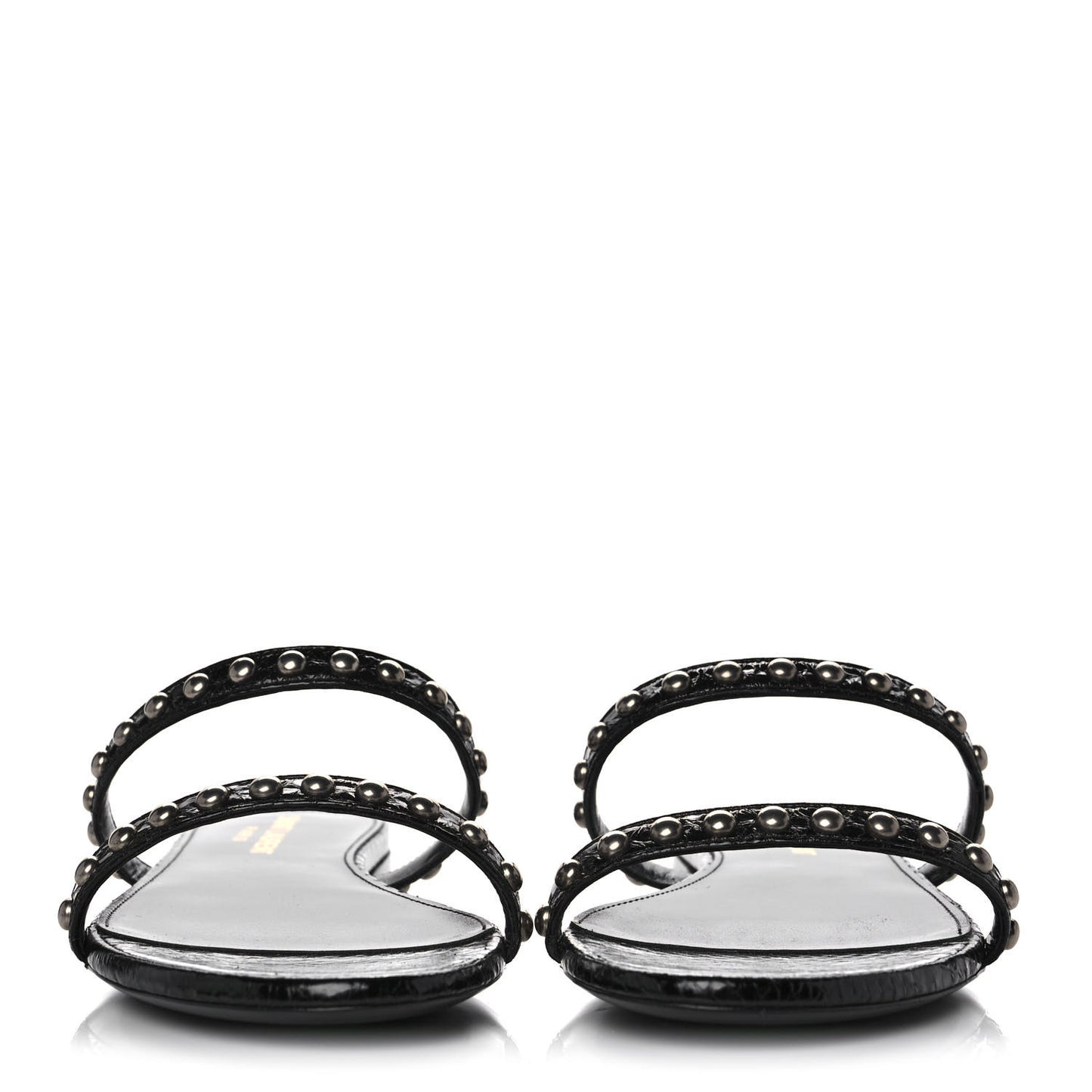 Ayers Snakeskin Embellished Kate Flat Sandals 36 Black