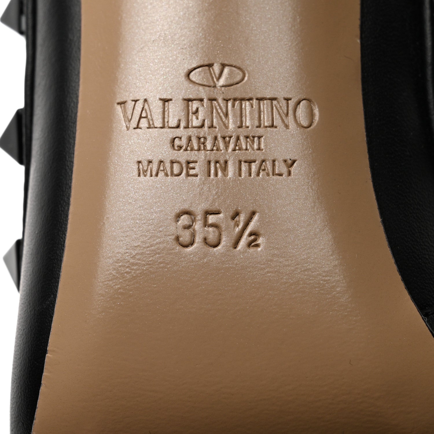 Valentino Garavani Calfskin Lacquered Monochrome Rockstud Ankle Strap 100mm Pumps 35.5 Black 8 of 8