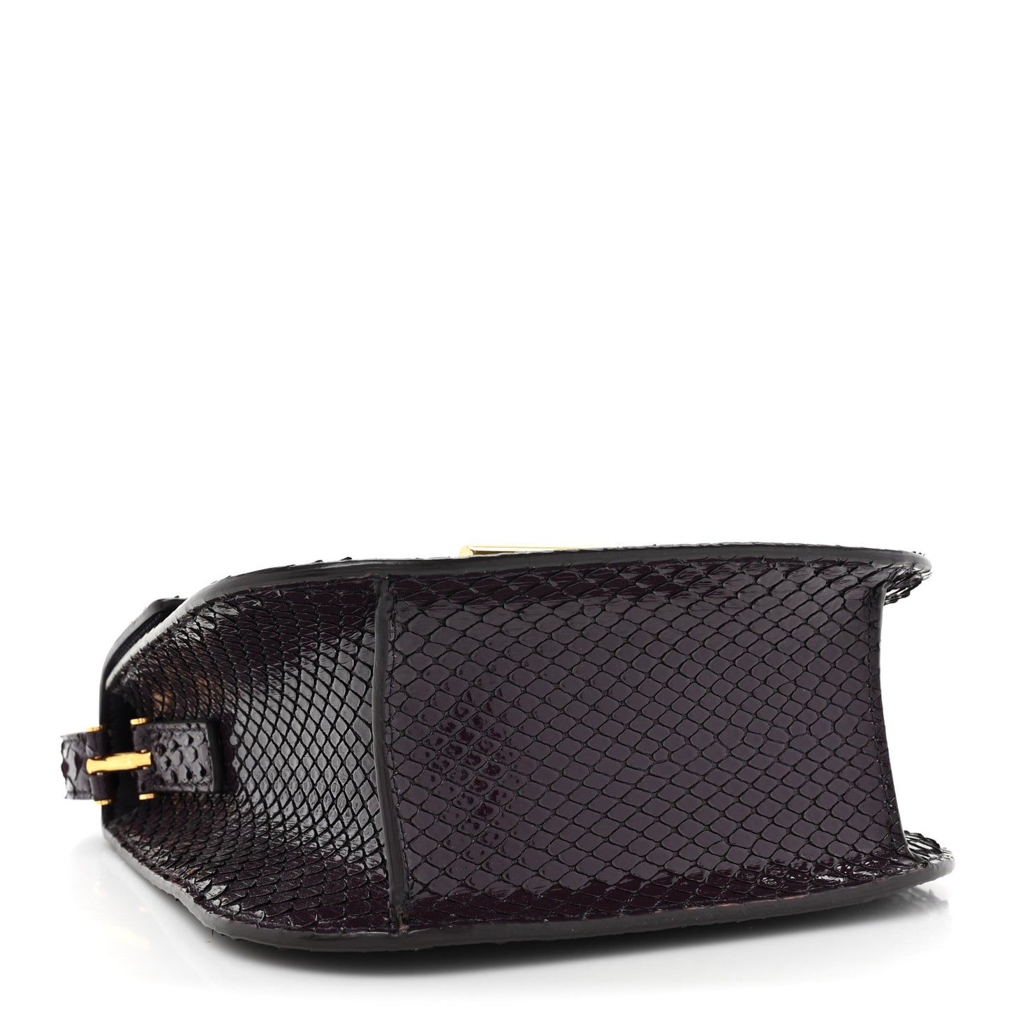 Snakeskin Small T Clasp Tara Crossbody Bag Burgundy