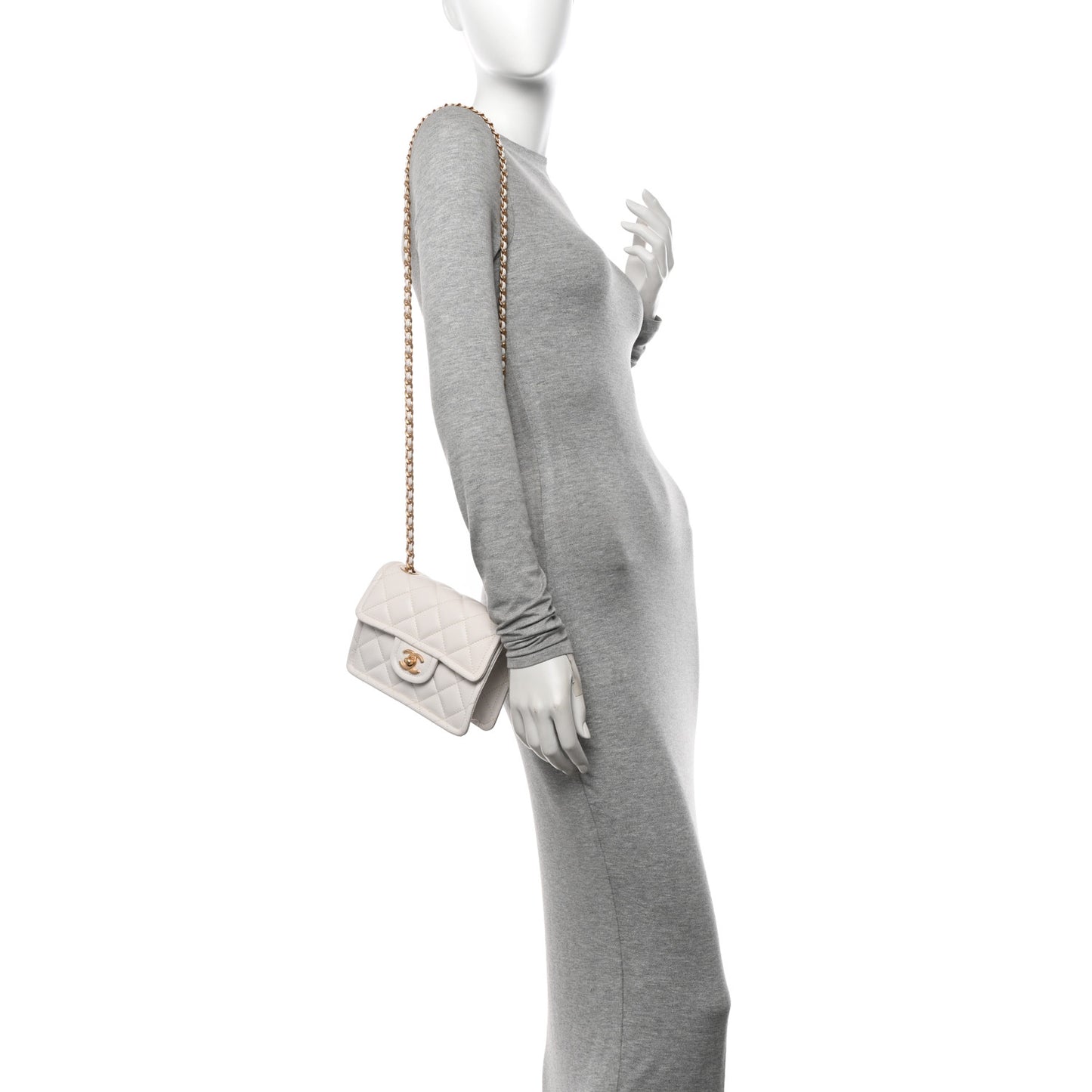 Caviar Quilted Mini Sweet Classic Flap White