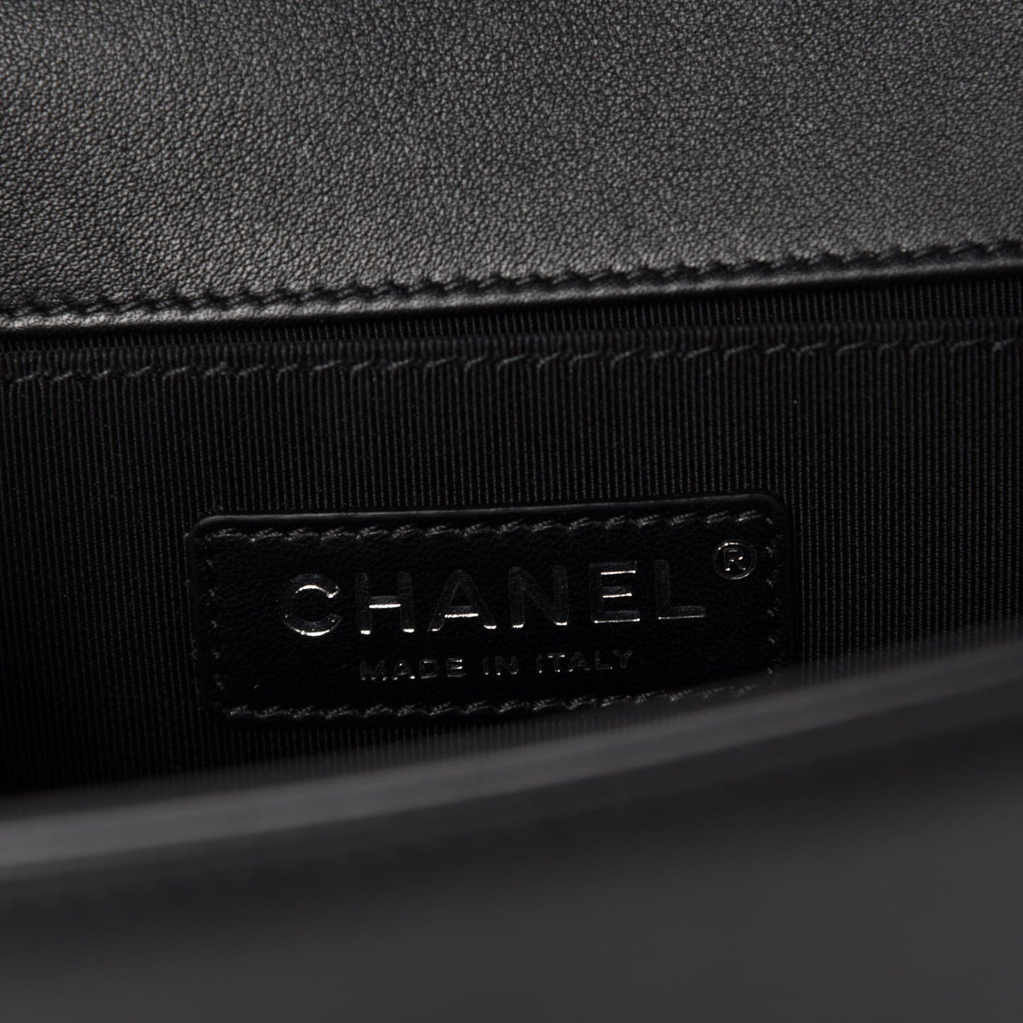 Calfskin Quilted Small Boy Flap Black