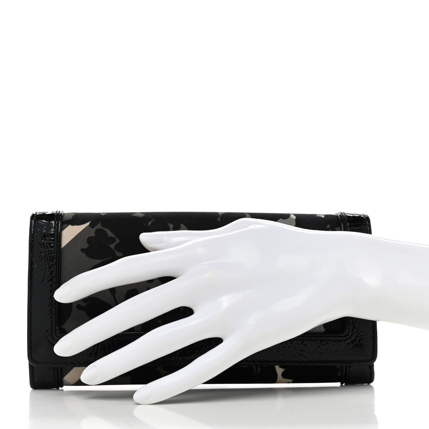 Nylon Beat Check Floral Continental Wallet Black