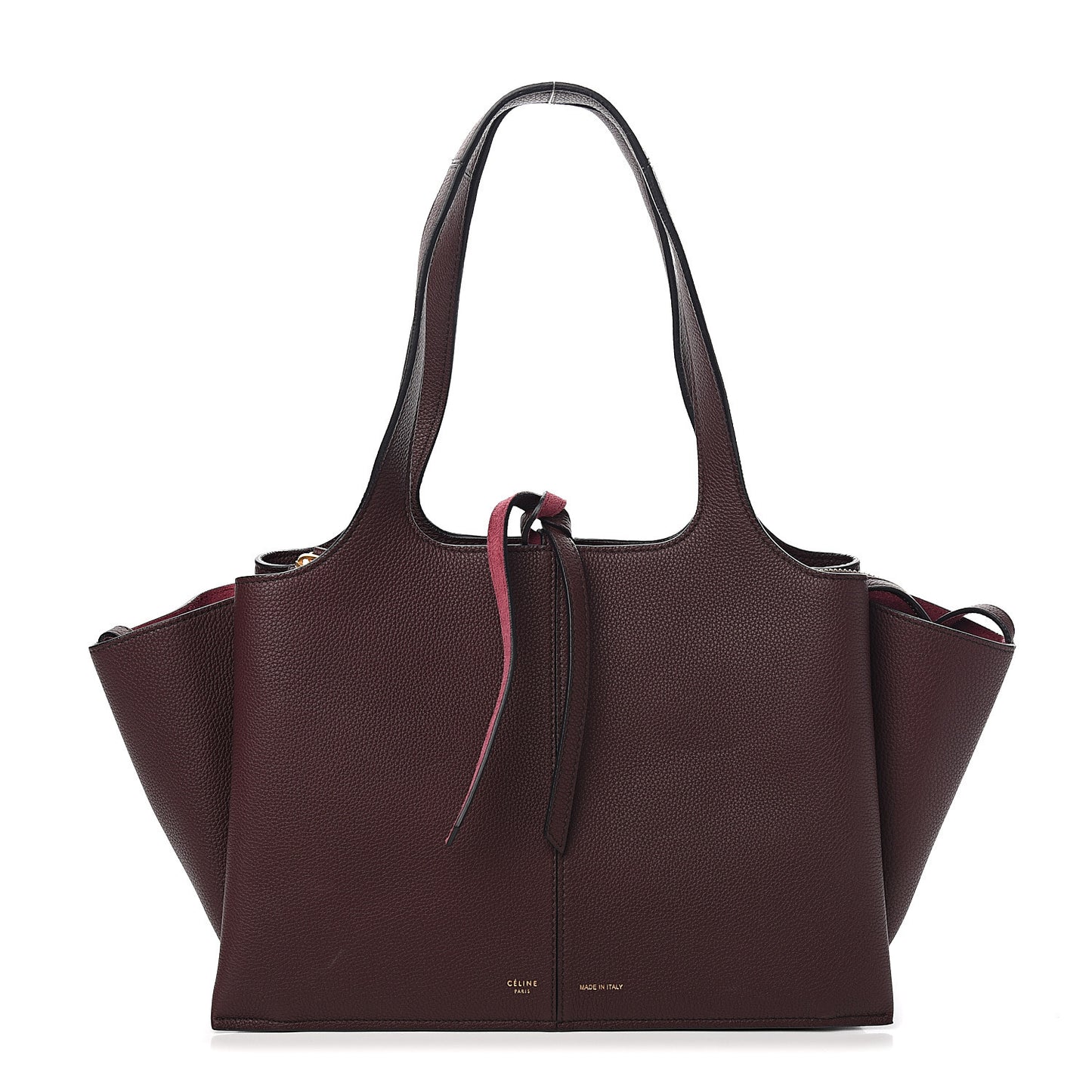 Baby Grained Calfskin Small Tri-Fold Bag Burgundy