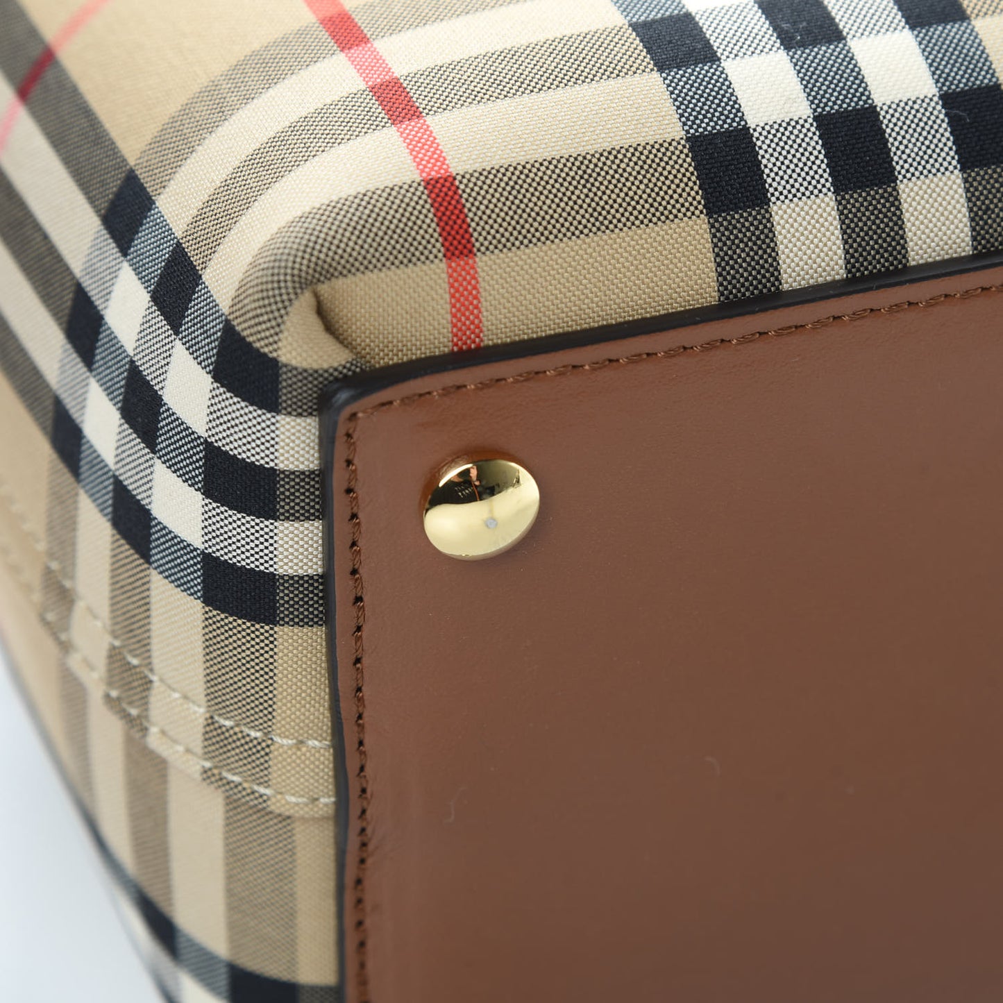 Calfskin Vintage Check Triple Stud Mini Belt Bag Archive Beige