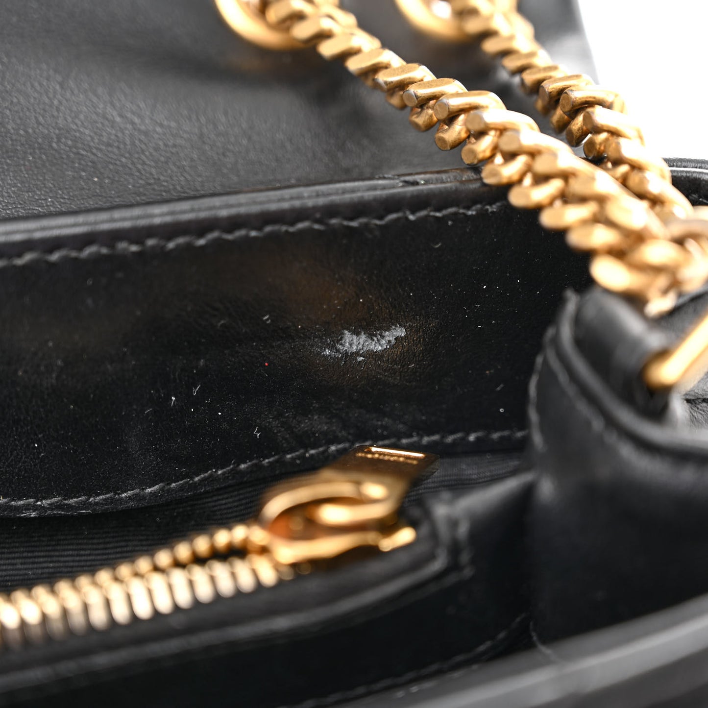 Calfskin Y Quilted Monogram Small Loulou Chain Satchel Black