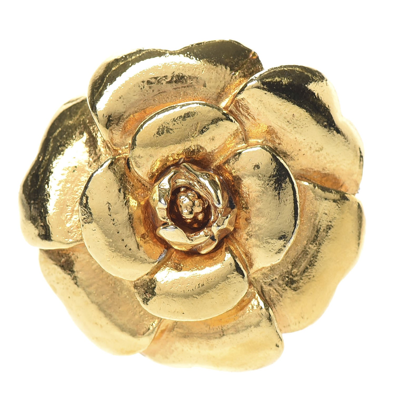 希少✨CHANEL Camellia Vintage Gold Brooch Chanel Camellia Brooch Gold 689628 – FASHIONPHILE