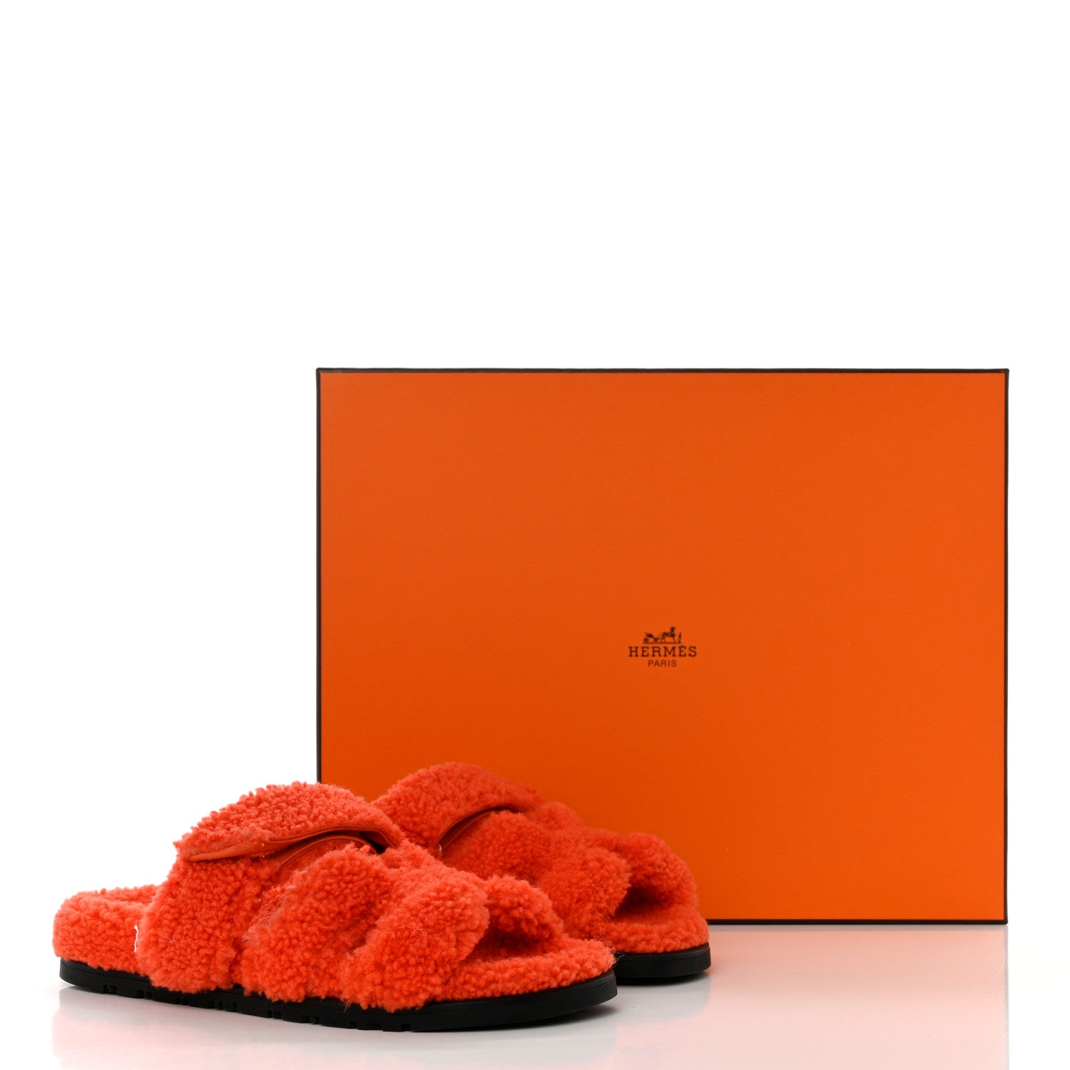 Hermes Woolskin Womens Chypre Sandals 36 Orange 8 of 8
