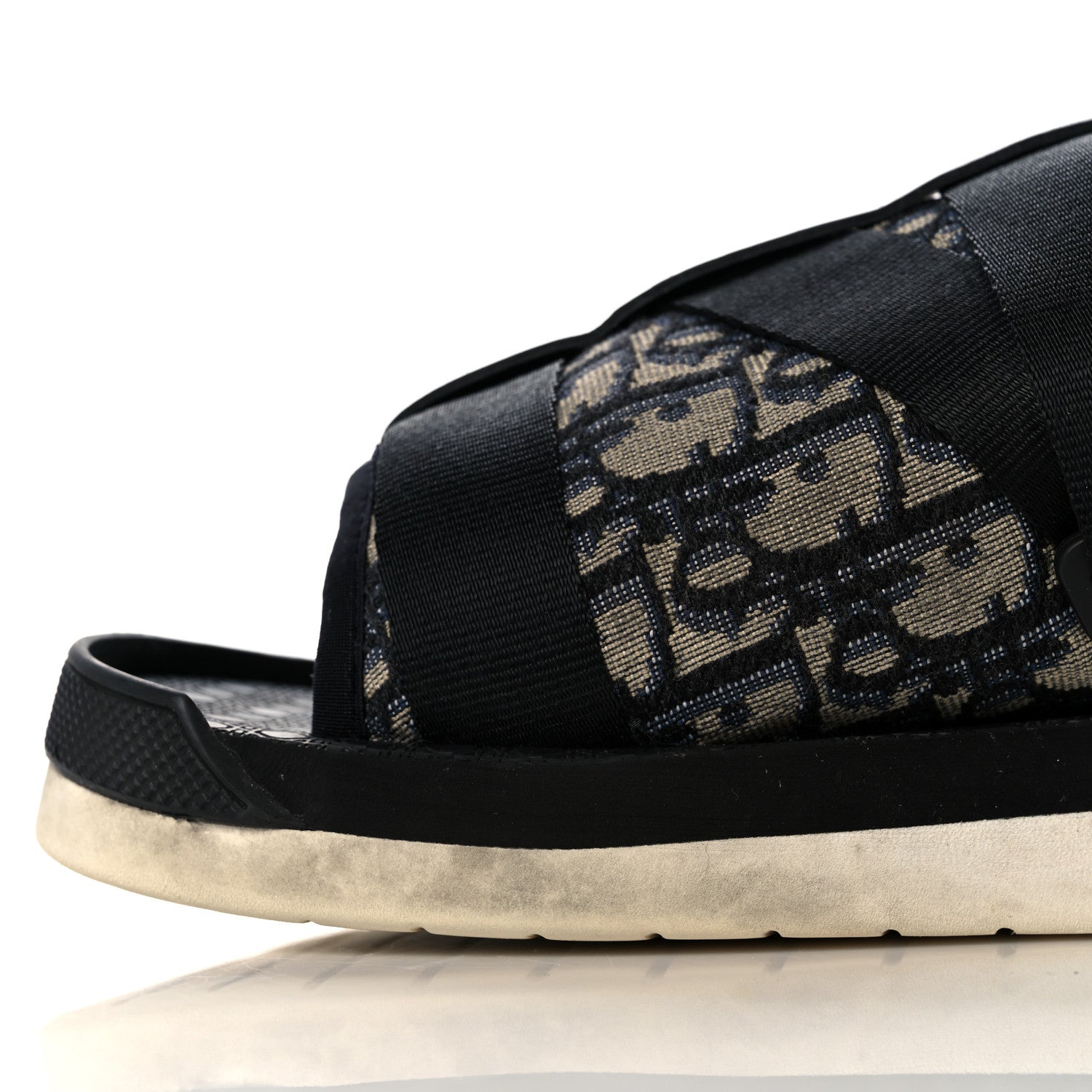 Christian Dior Oblique Jacquard Mens Alpha Sandals 39 Beige Black 11 of 14