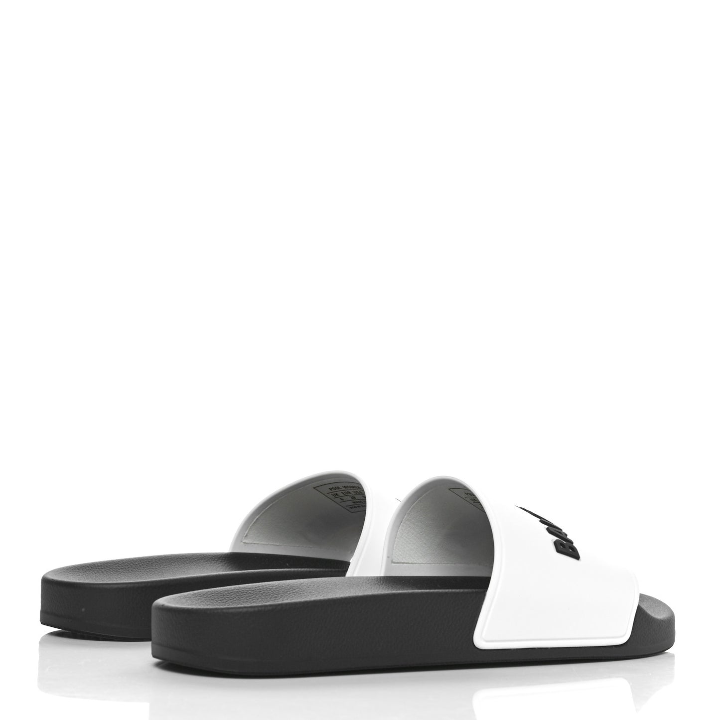 Rubber Womens Logo Pool Slide Sandals 39 Black White