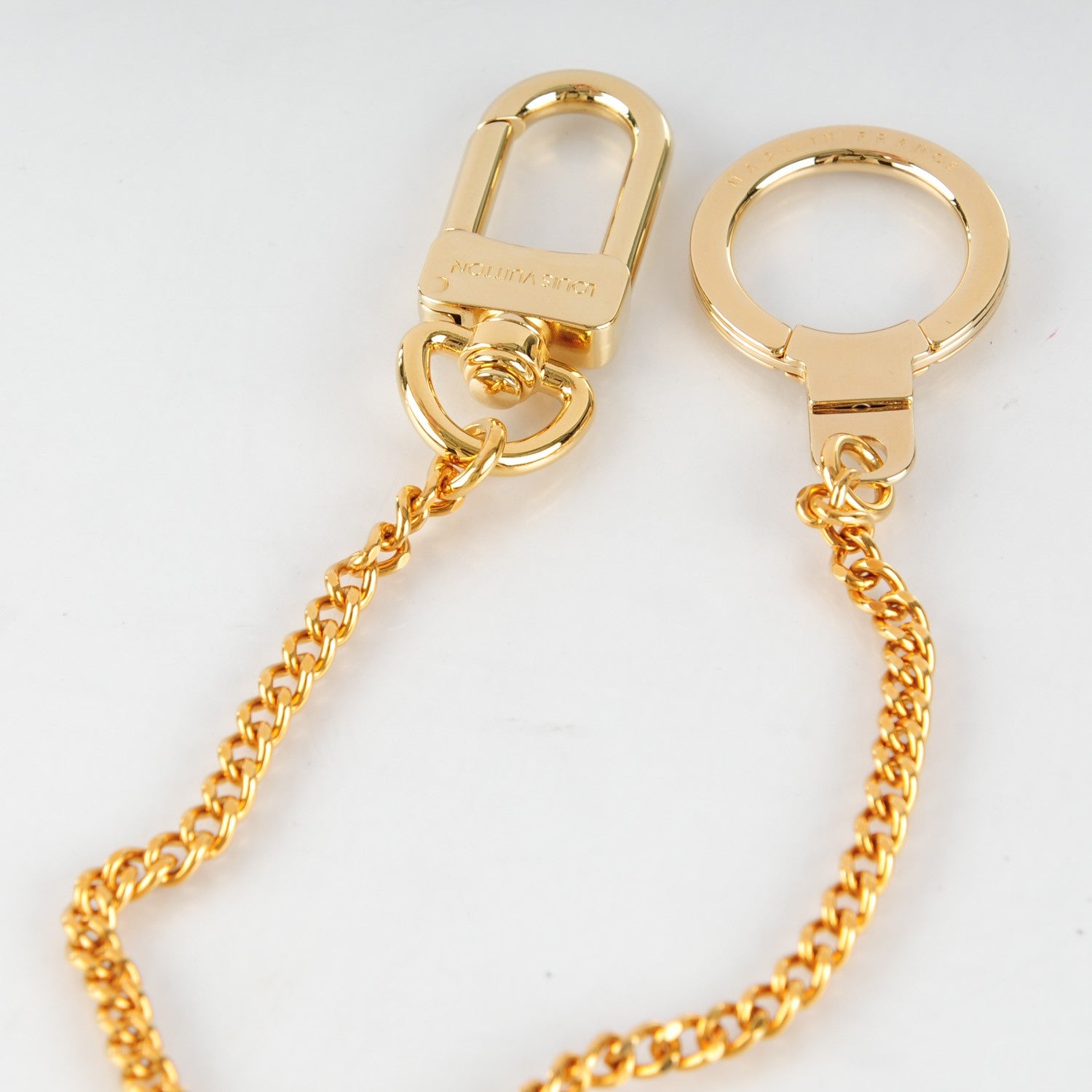 Louis Vuitton Metal Pochette Extender Key Ring Chain Gold 3 of 3