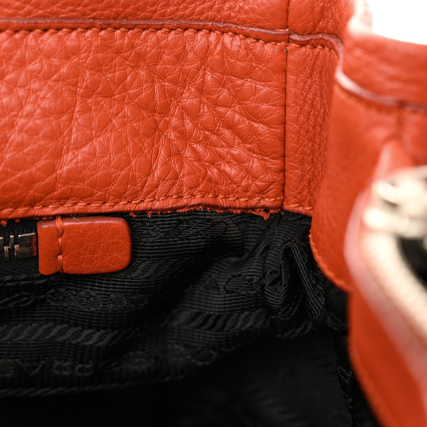 Prada Vitello Daino Buckle Shoulder Bag Mandarin 11 of 13