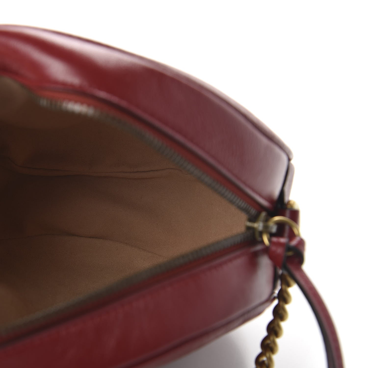 Gucci Glazed Calfskin Matelasse Heart Mini GG Marmont Round Shoulder Bag Romantic Cerise 5 of 10