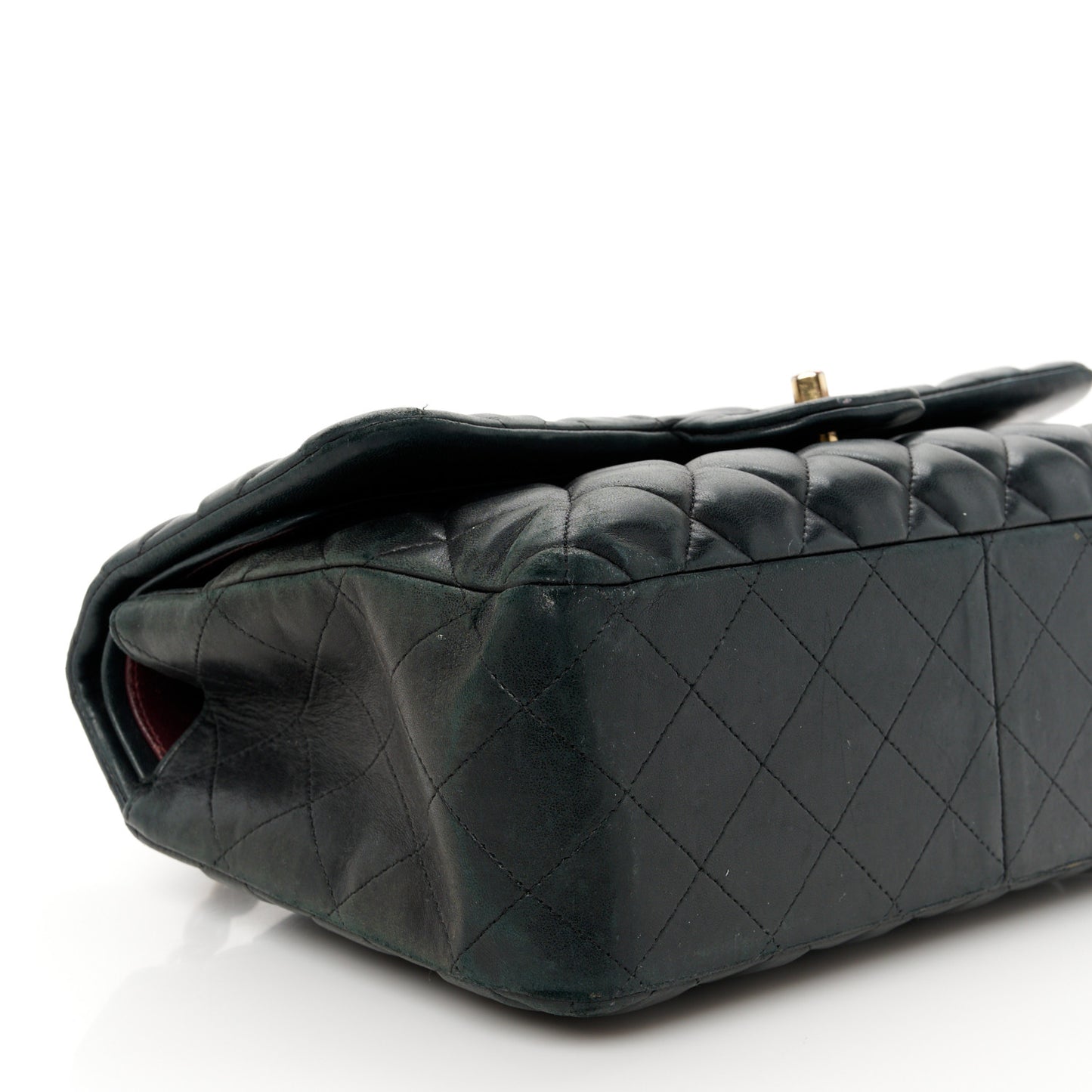 Lambskin Quilted Jumbo Double Flap Black