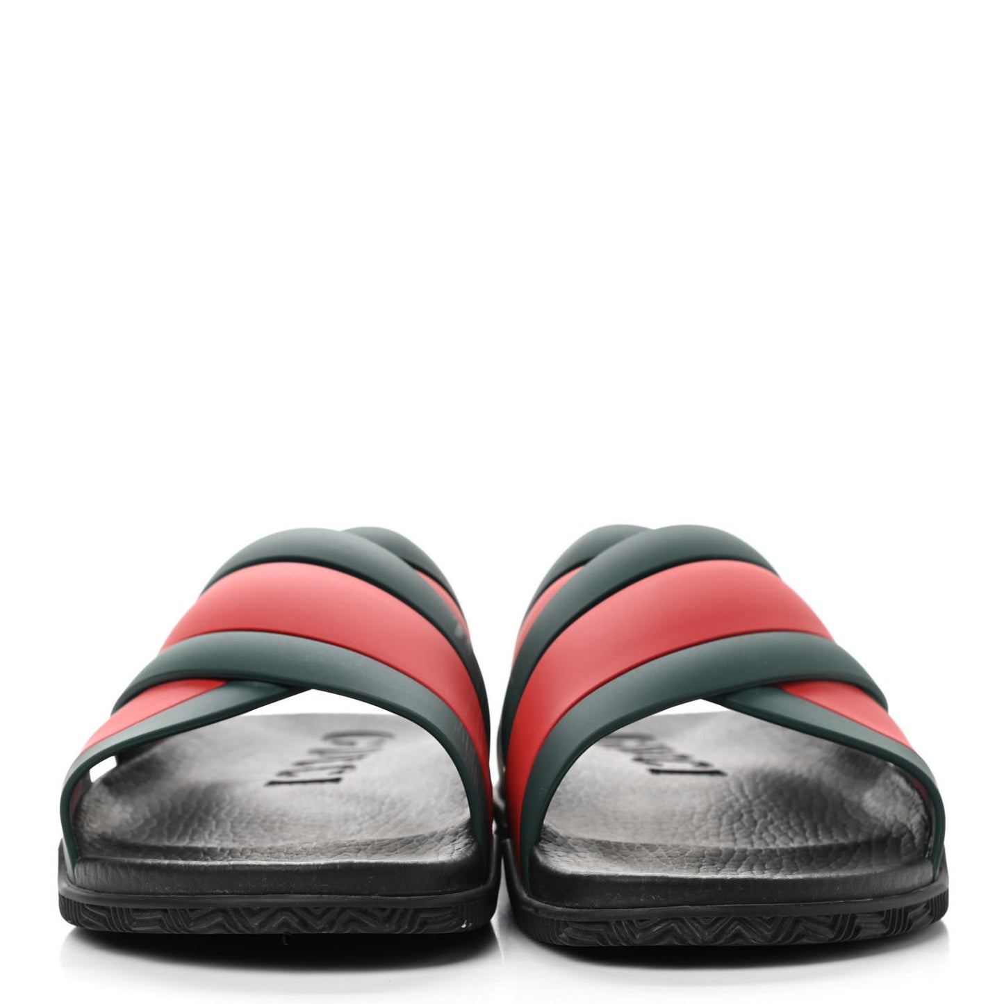 Rubber Web Mens Criss Cross Slide Sandals 7 Green Red
