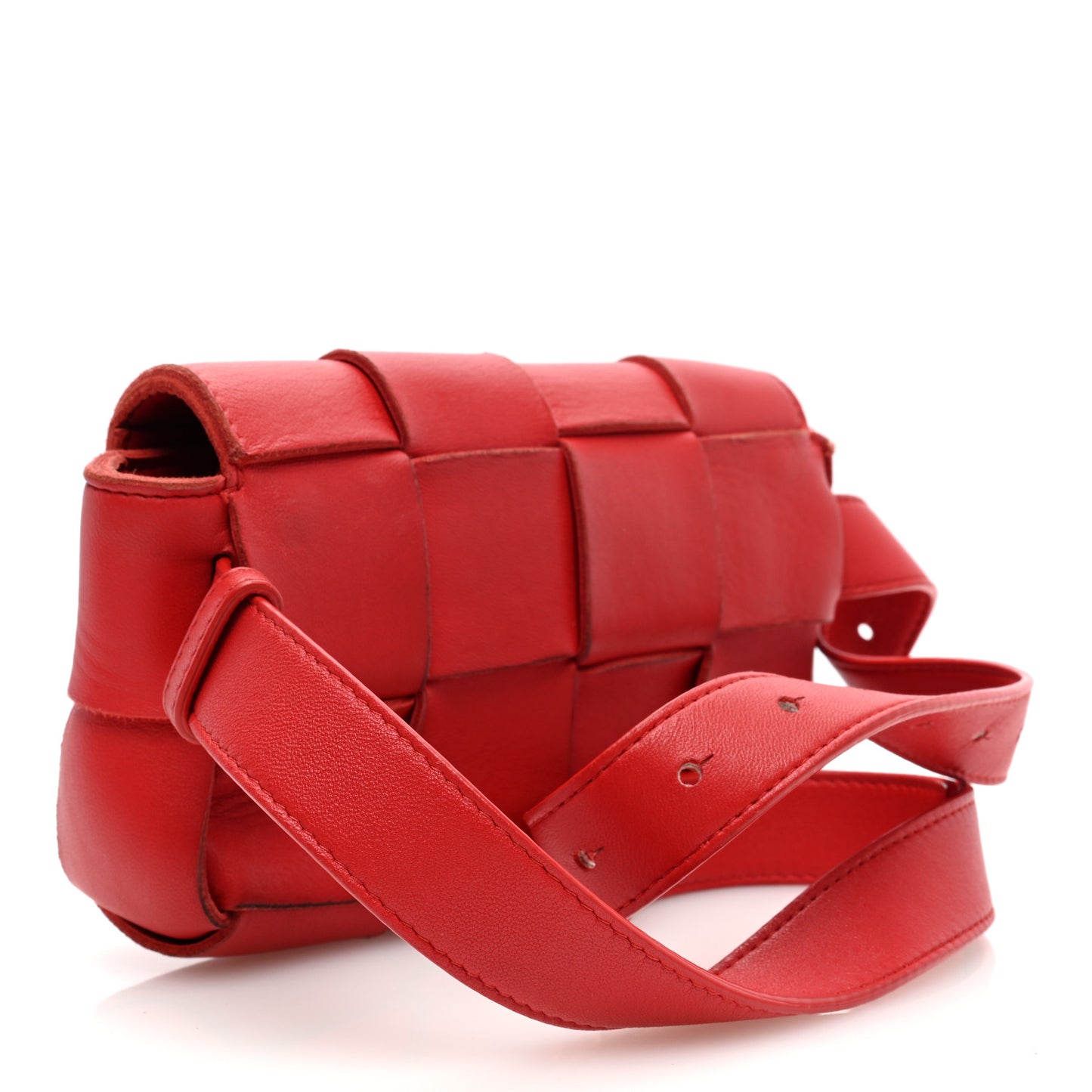 Nappa Maxi Intreccio The Belt Cassette Bag Bright Red
