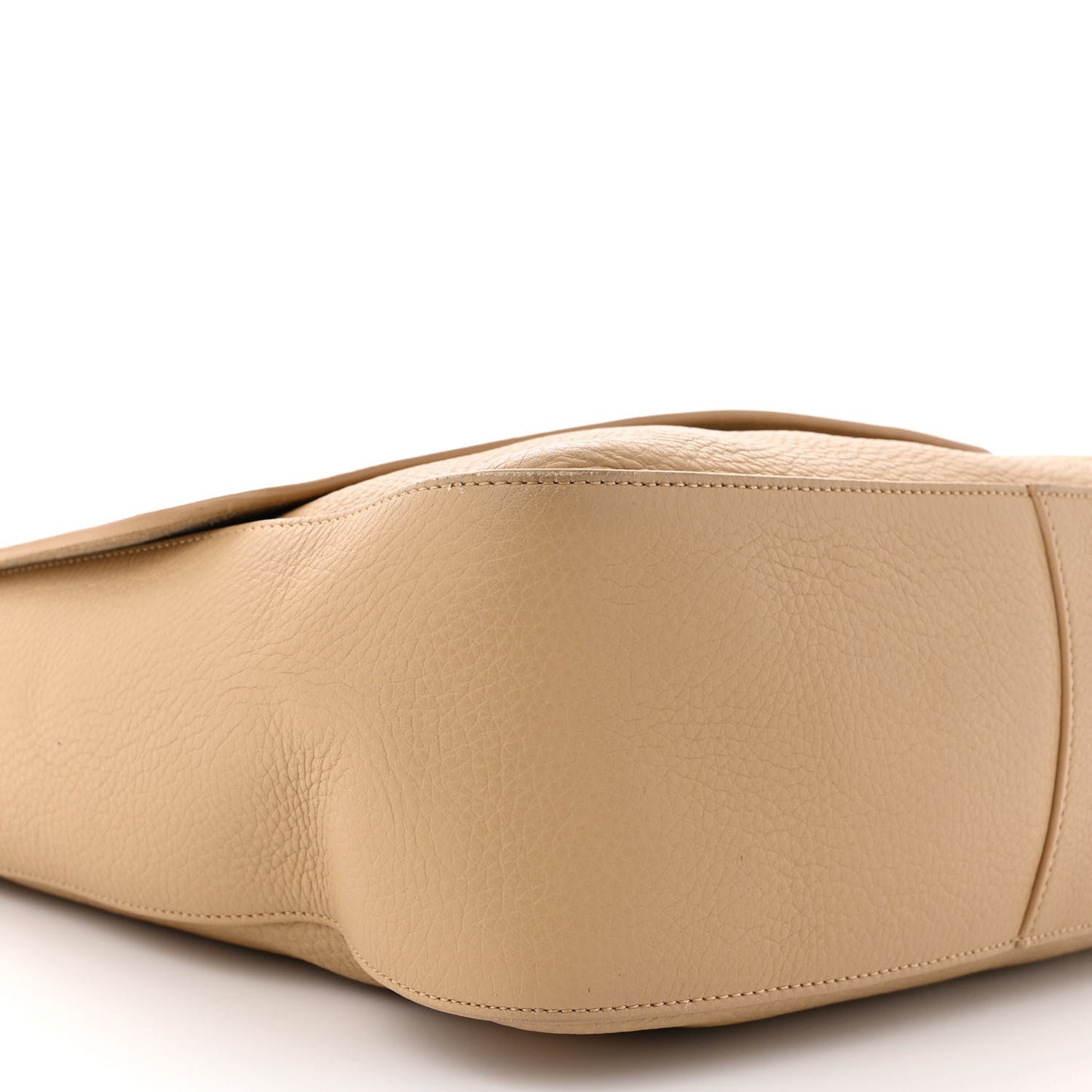 Grained Calfskin Avery Flap Messenger Bag Beige