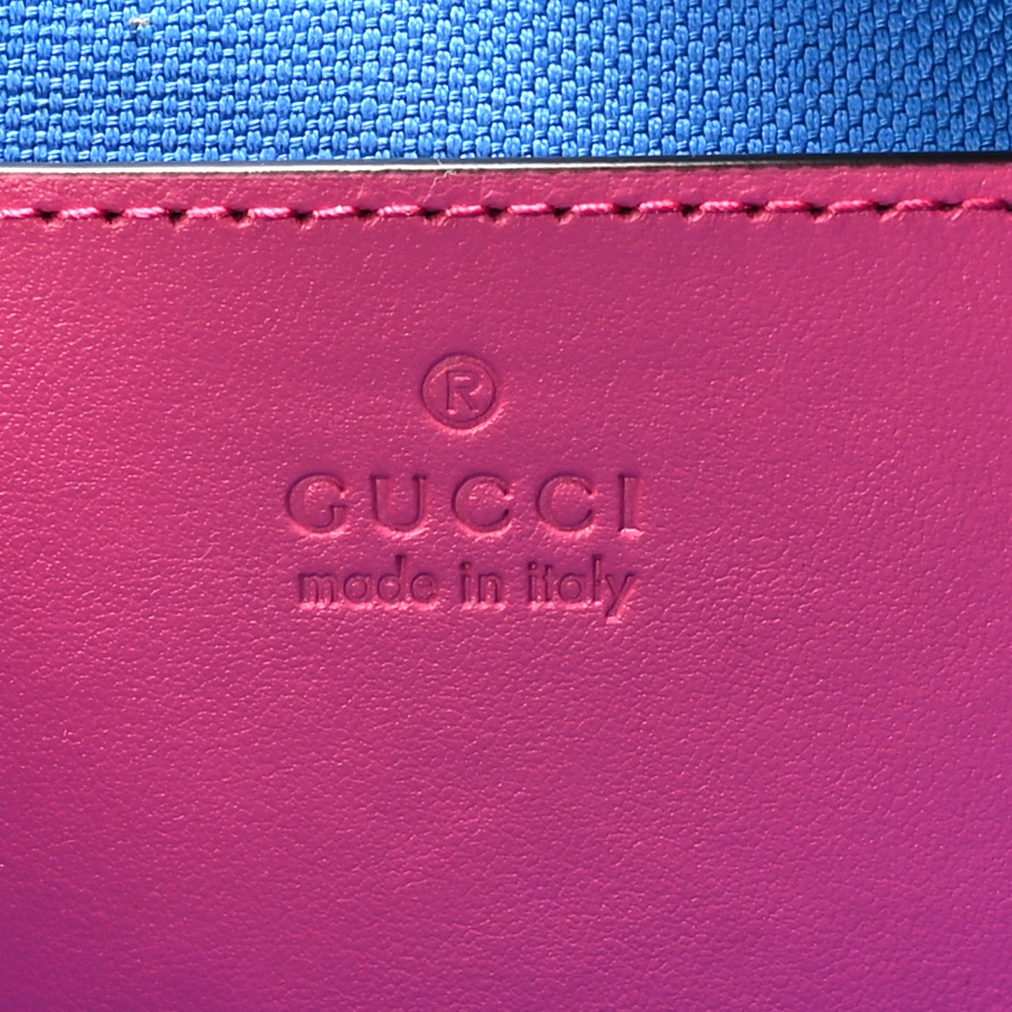 Calfskin GG Tennis Bi-Color Embossed Mini Duffle Bag Modern Fucsia Modern Blue