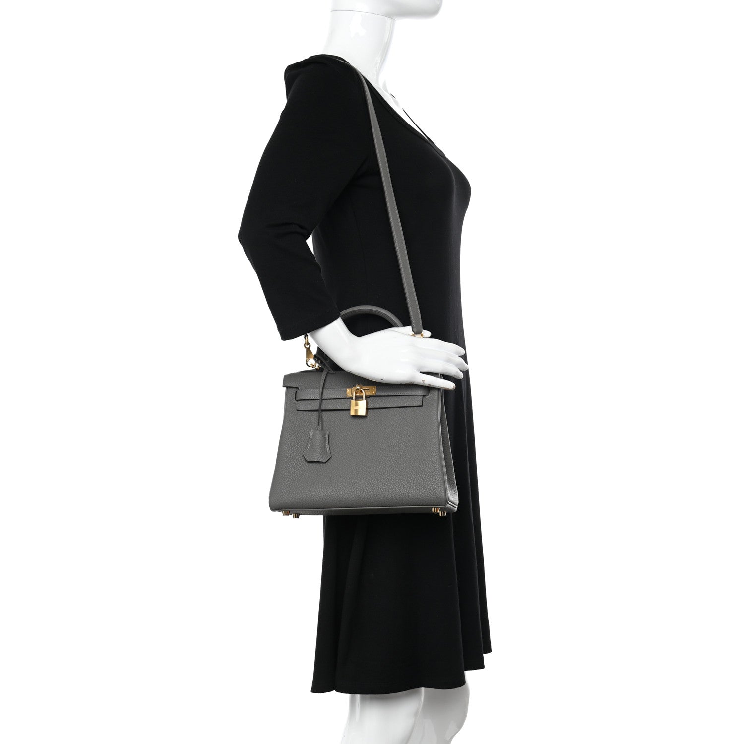 Hermes Togo Kelly Retourne 25 Gris Meyer 2 of 11