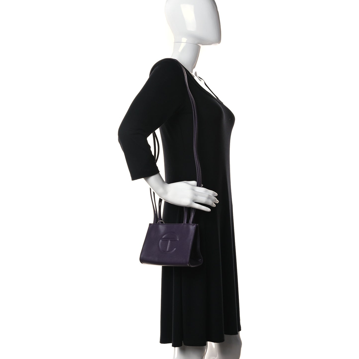 Vegan Leather Small Shopping Bag Eggplant