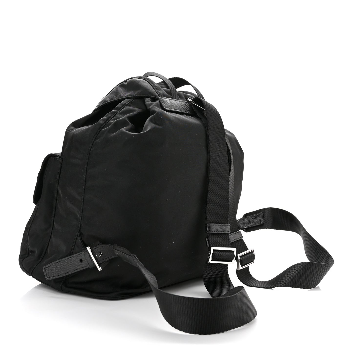 Tessuto Nylon Saffiano Medium Backpack Black