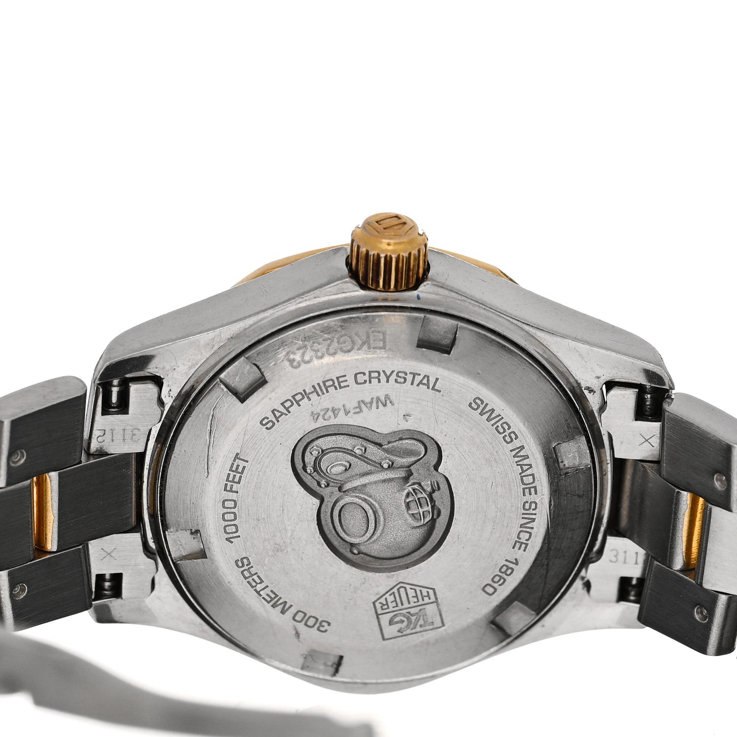 Stainless Steel 18K Yellow Gold Mother of Pearl 27mm Aquaracer Quartz Watch WAF1424