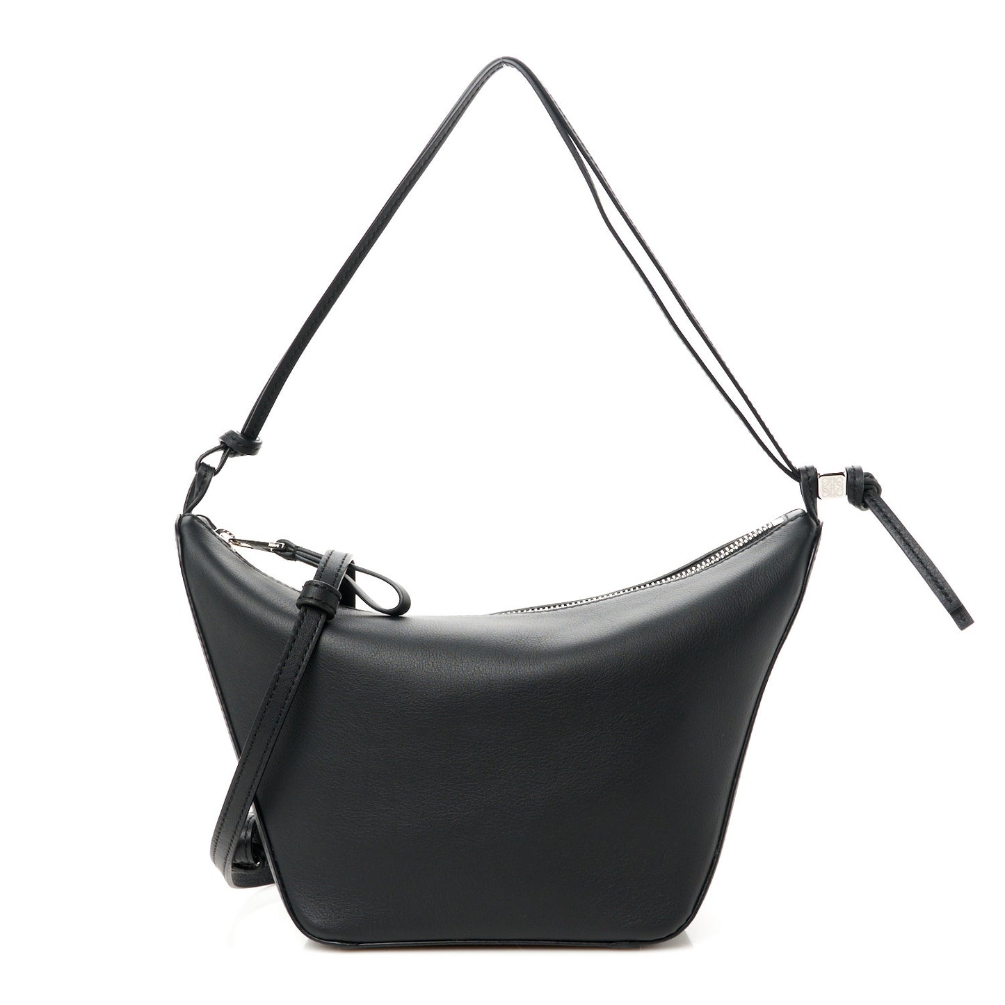 Calfskin Mini Hammock Hobo Black